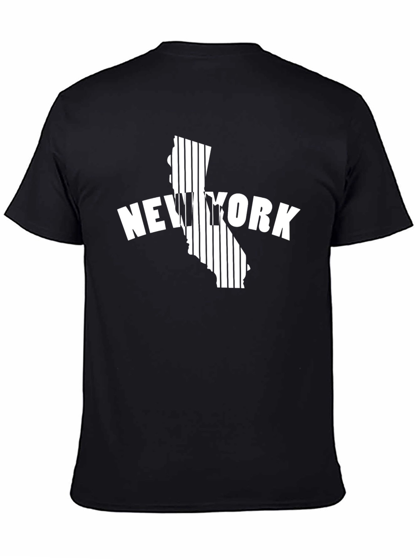Black New York California Graphic Tee - Black Cotton T-Shirt view 4