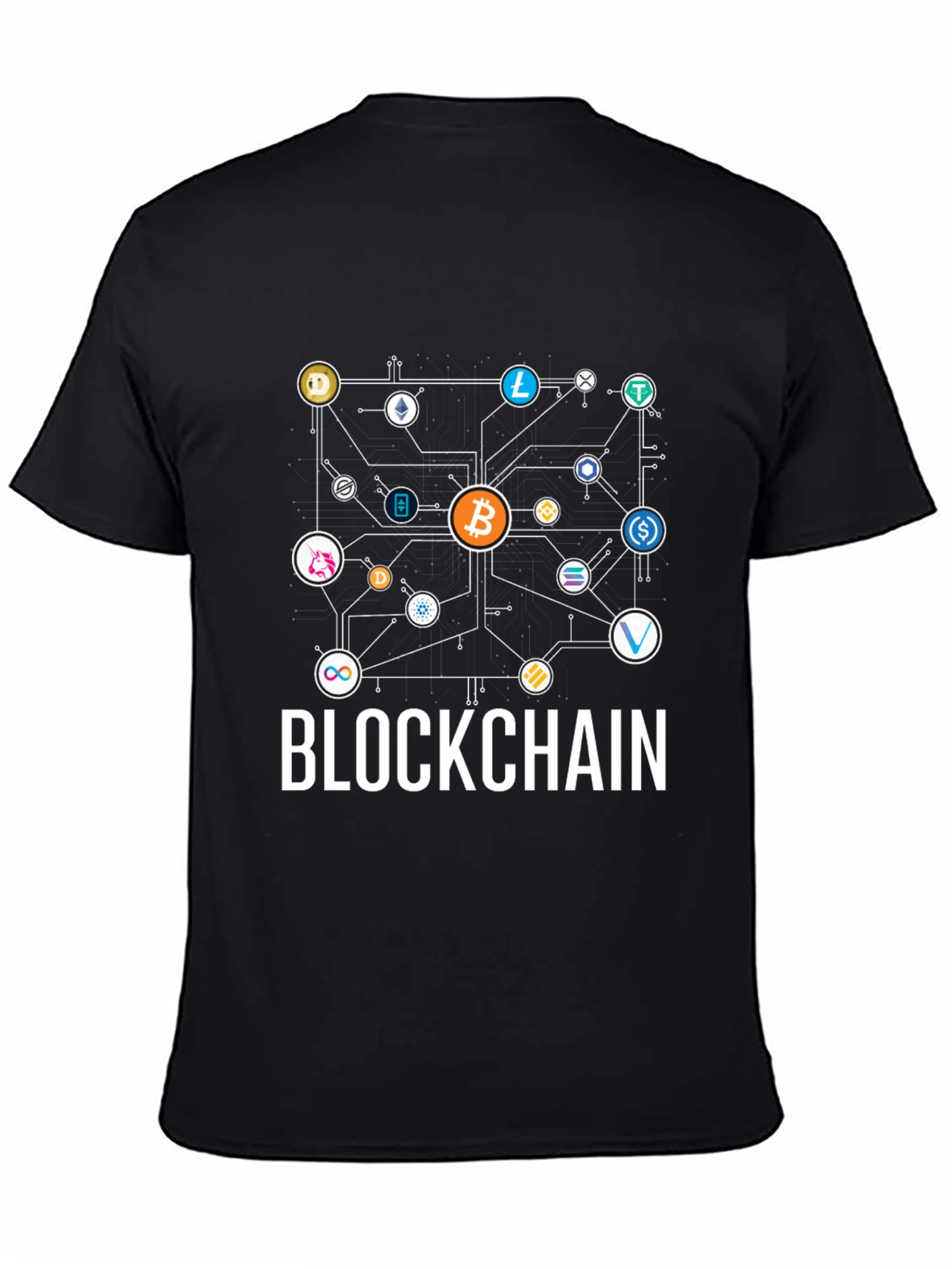 Black Blockchain Crypto T-Shirt - Bitcoin & Altcoins view 4