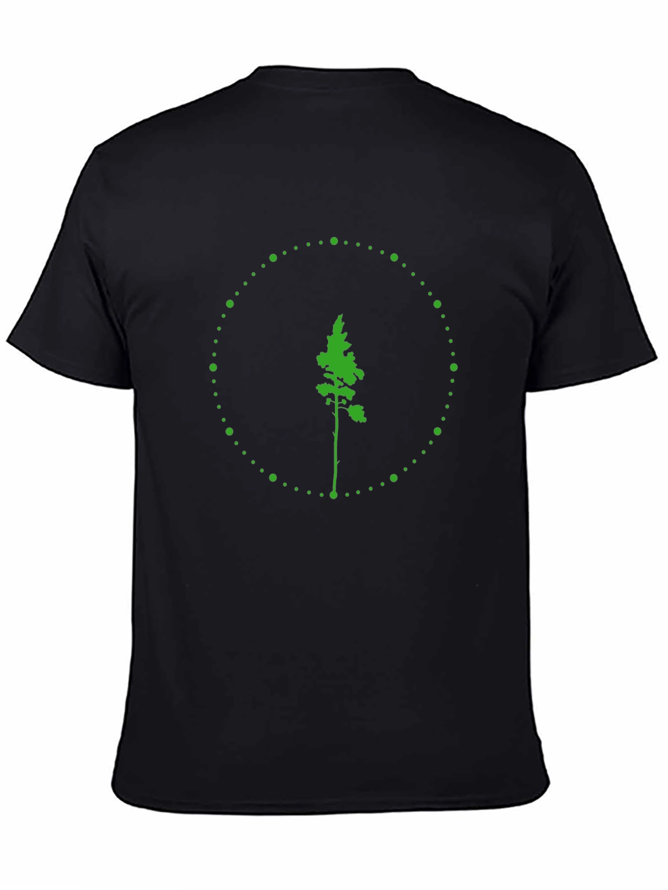 Black Nature Tree Graphic Tee - Black Cotton T-Shirt view 4