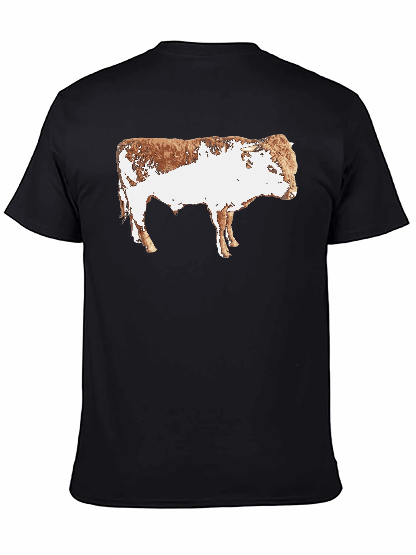 Black Cow Graphic Black T-Shirt - Animal Print Tee view 4
