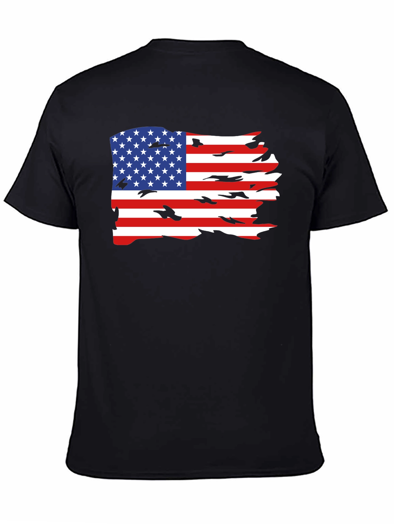 Black American Flag Graphic Tee view 4