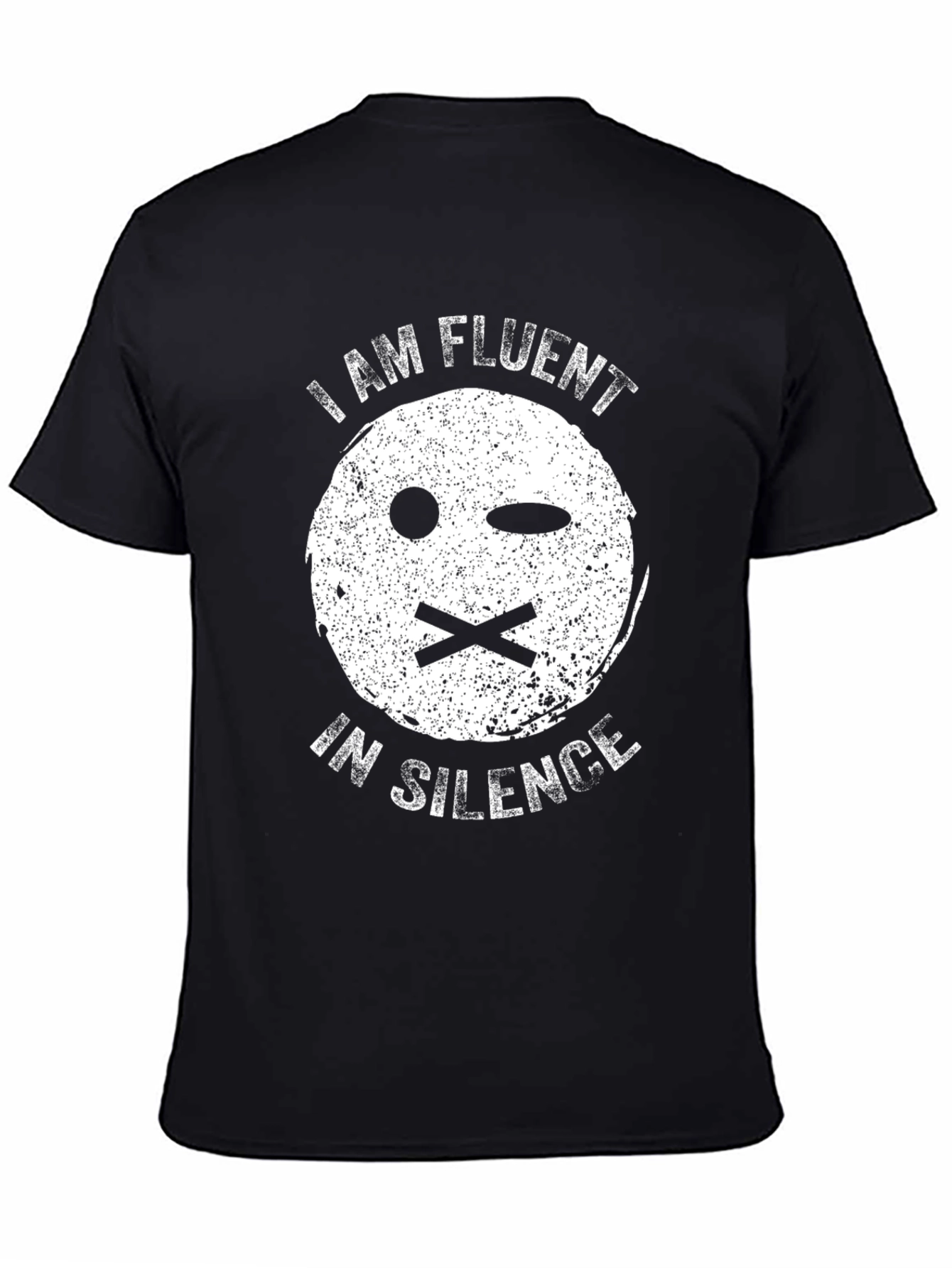Black I Am Fluent In Silence Black Graphic Tee view 4