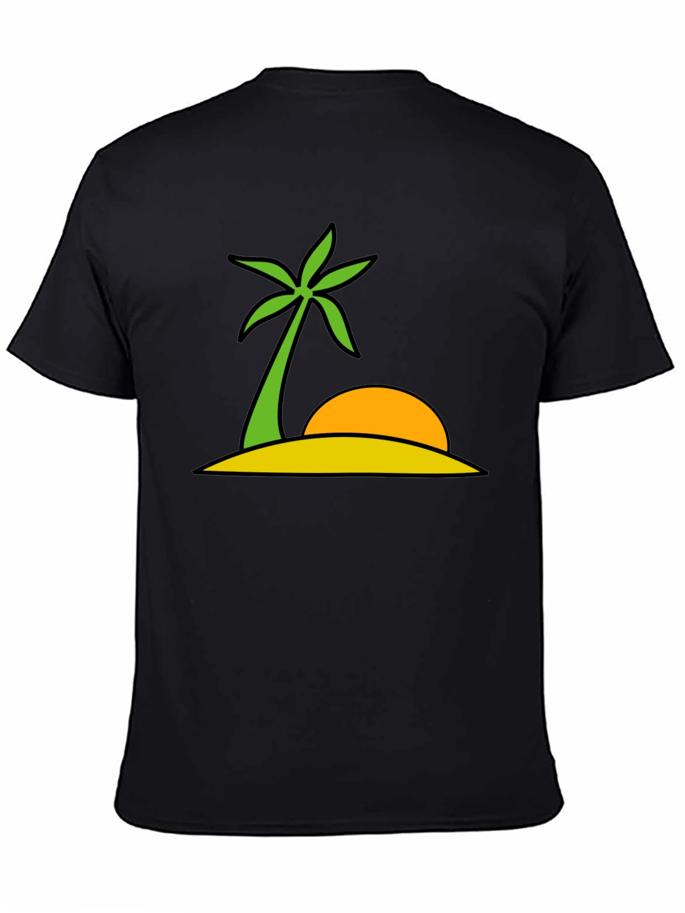 Black Tropical Island Graphic Tee - Summer Vibes view 4