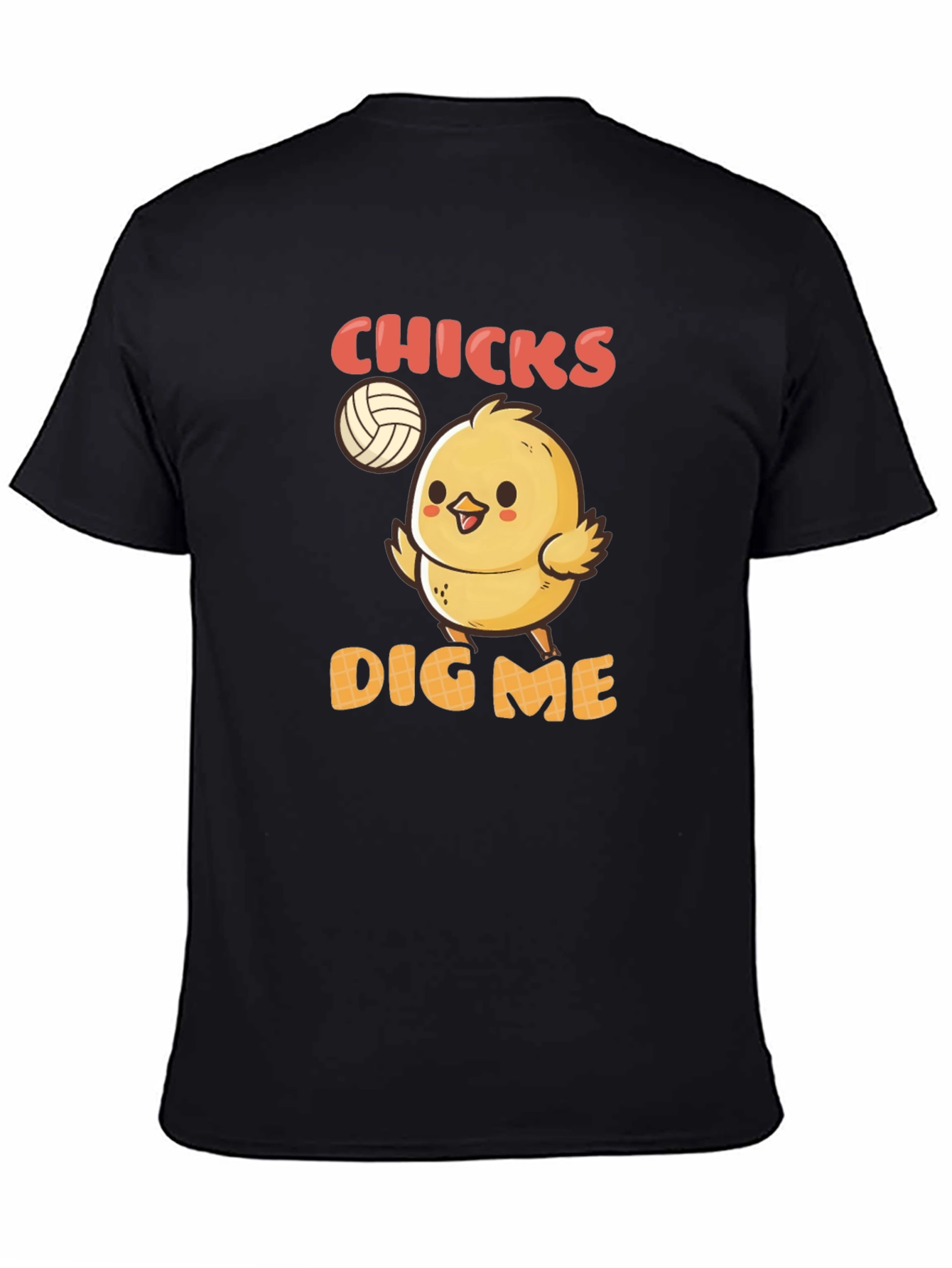 Black Chicks Dig Me T-Shirt - Volleyball Chick Graphic Tee view 4