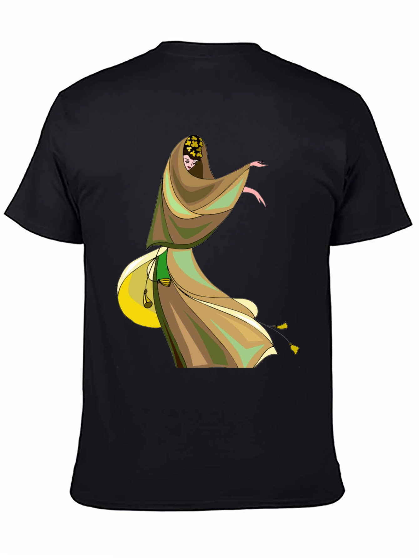 Black Mystic Dancer Graphic Tee - Black Cotton Blend view 4