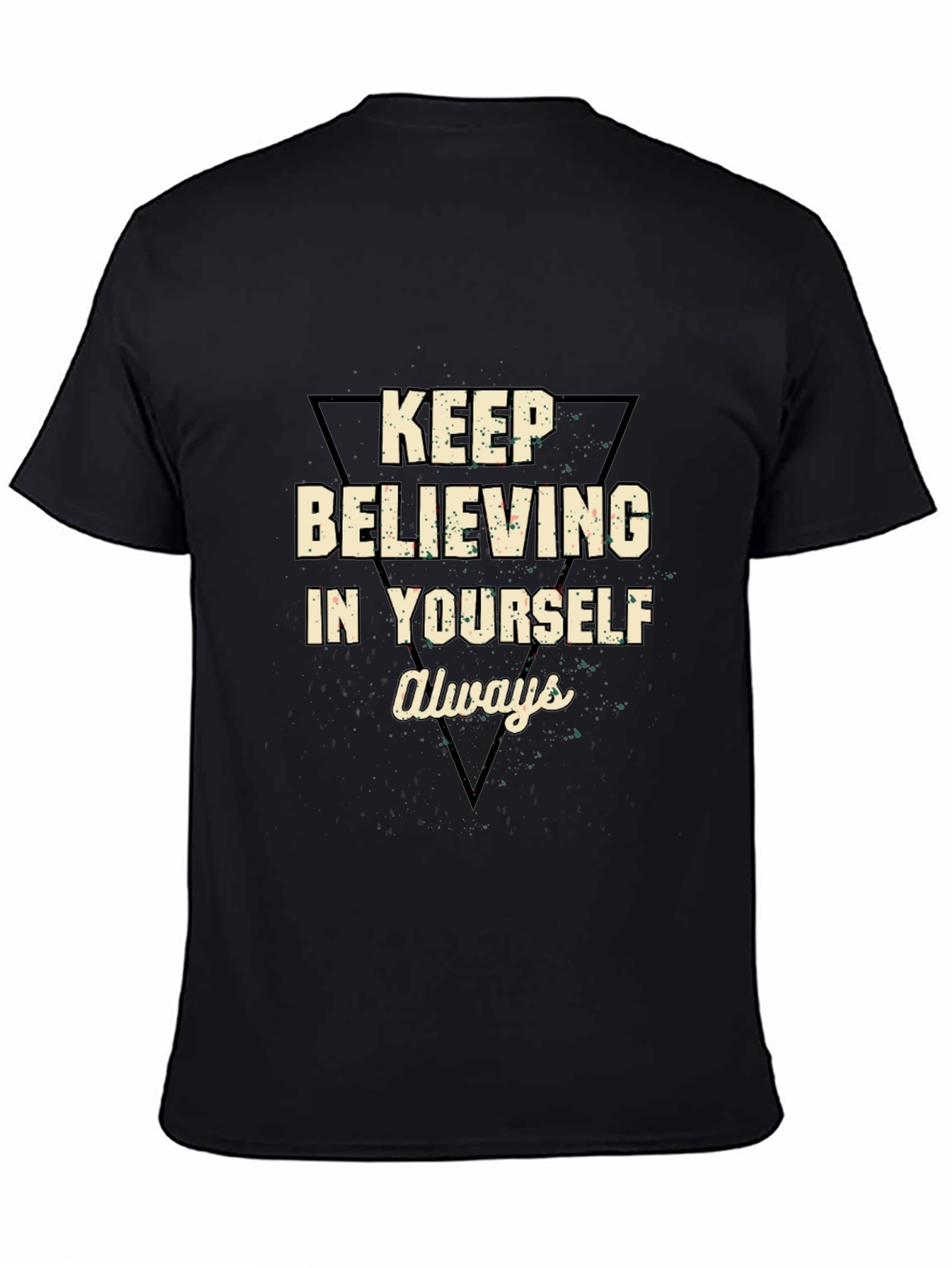 Black Motivational Black T-Shirt - Believe in Yourself view 4