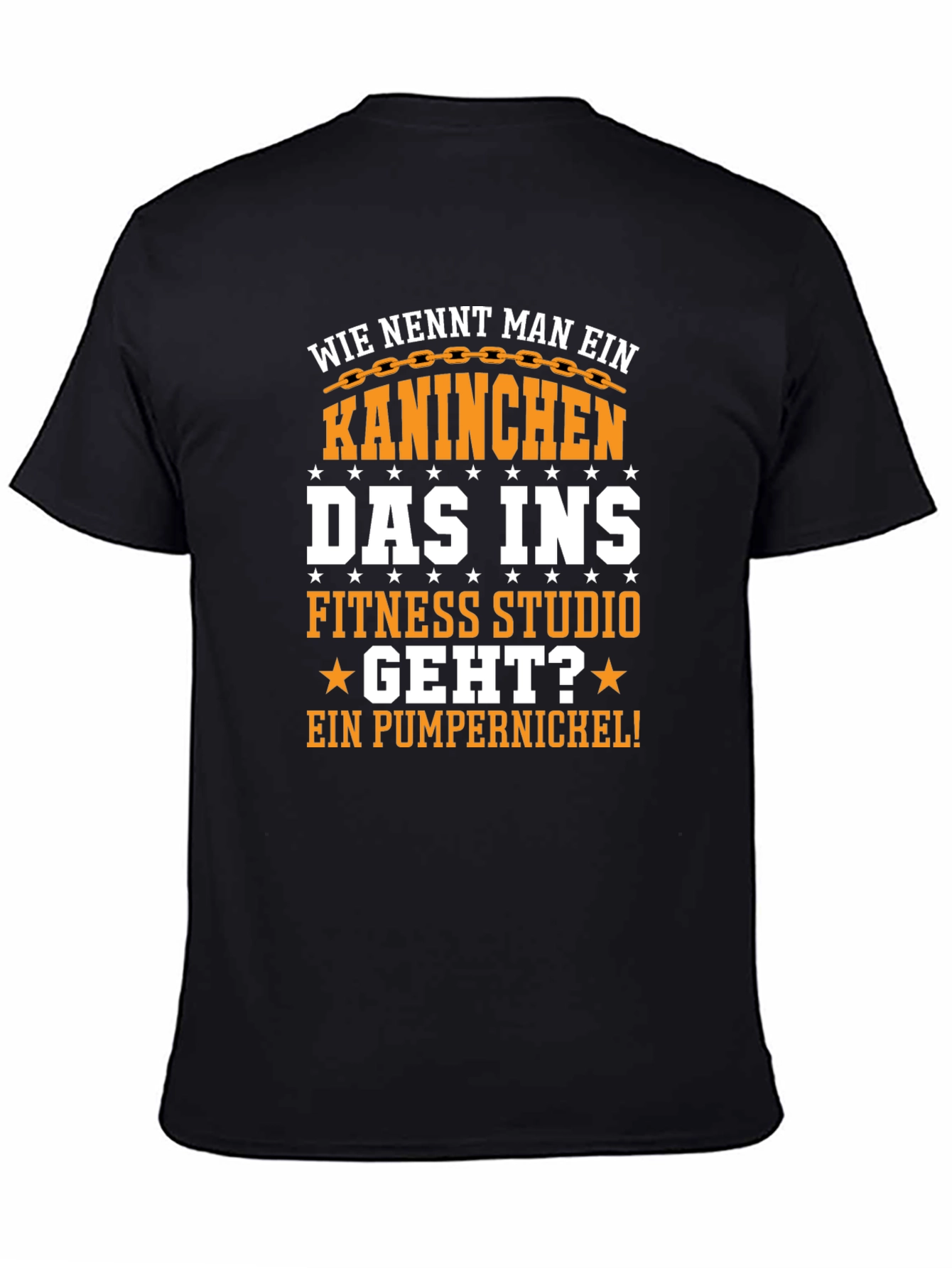Black Gym Bunny T-Shirt - Funny German Pun view 4
