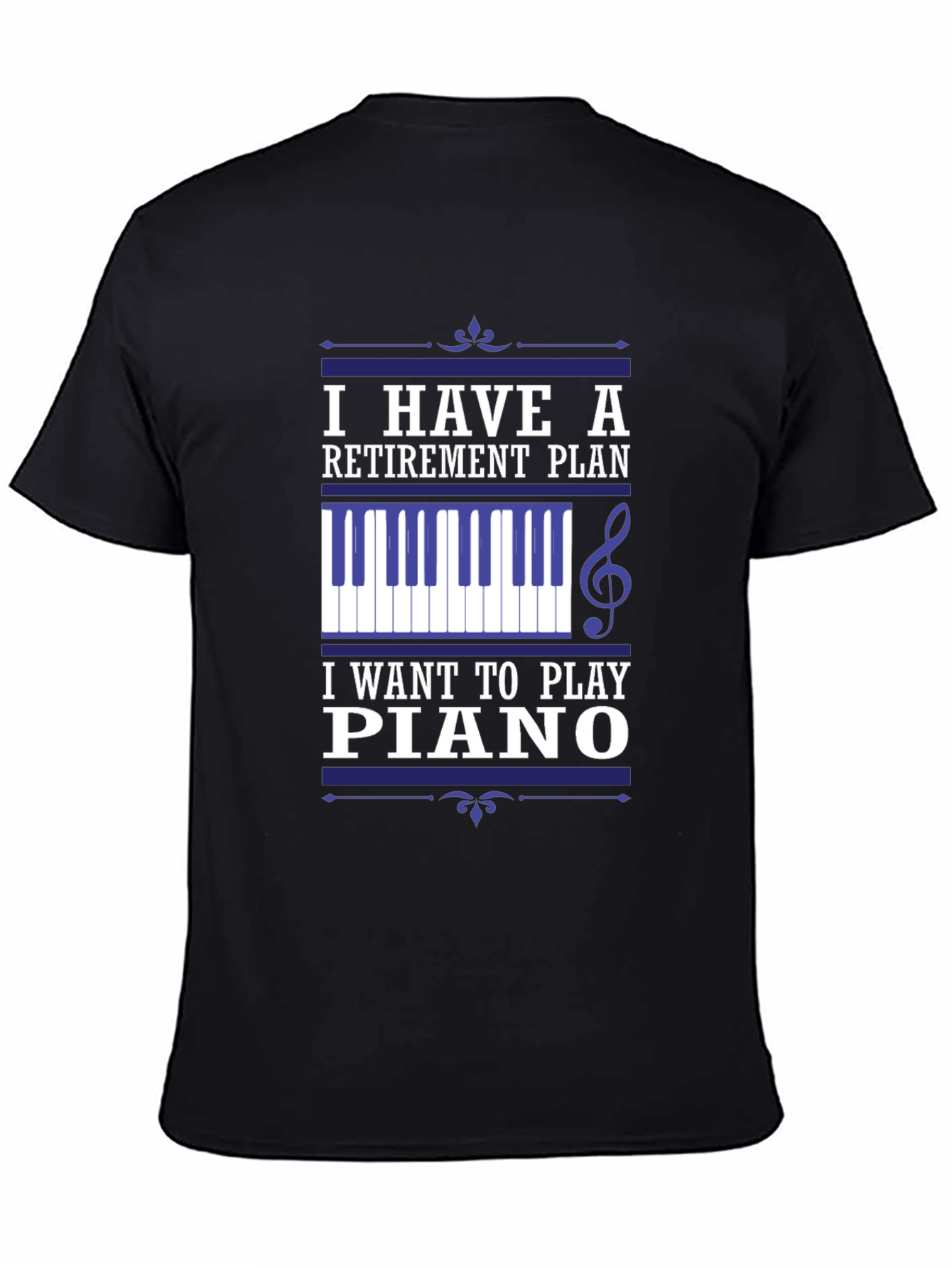 Black Retirement Plan Piano T-Shirt - Musician Gift view 4