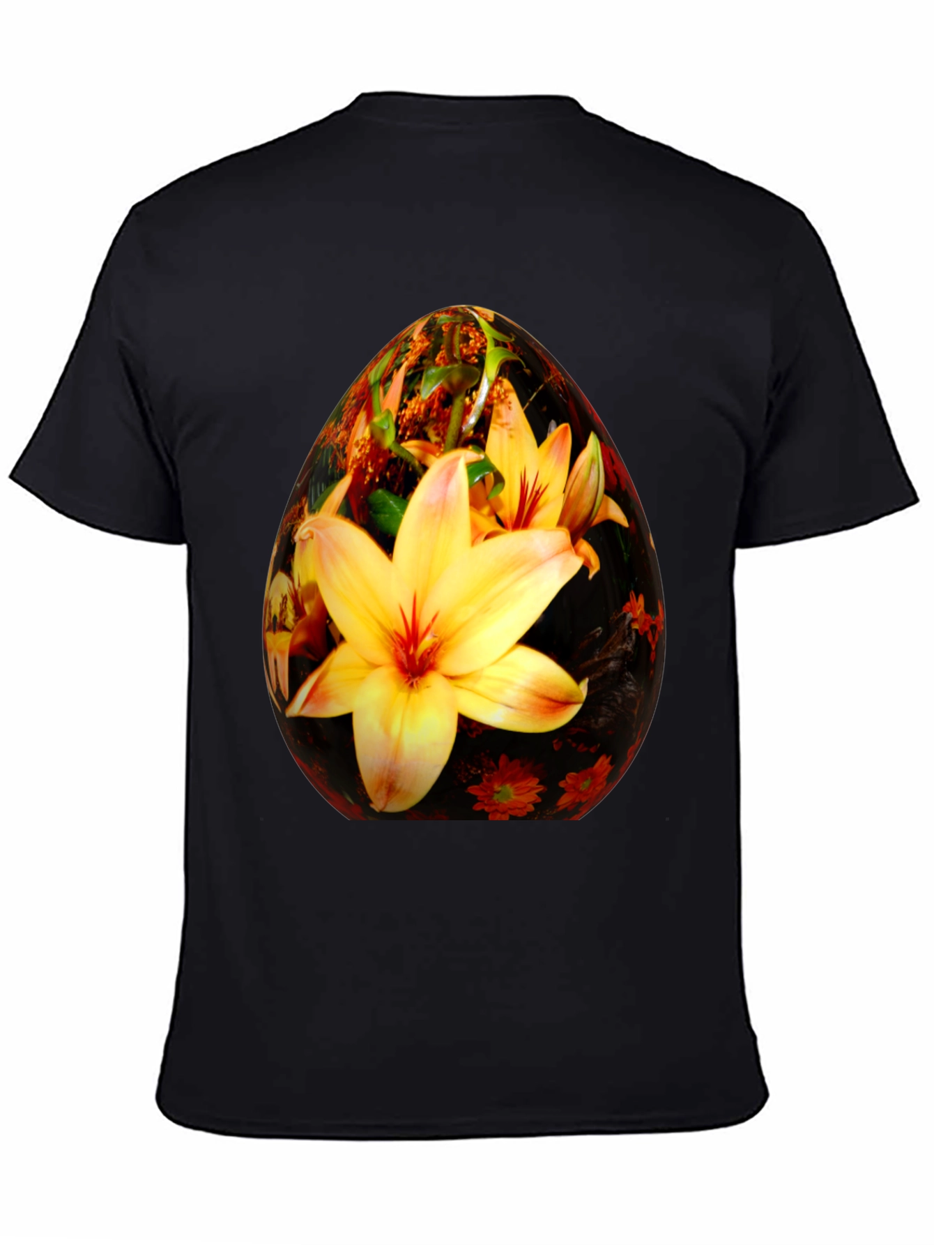 Black Floral Easter Egg Graphic Tee view 4