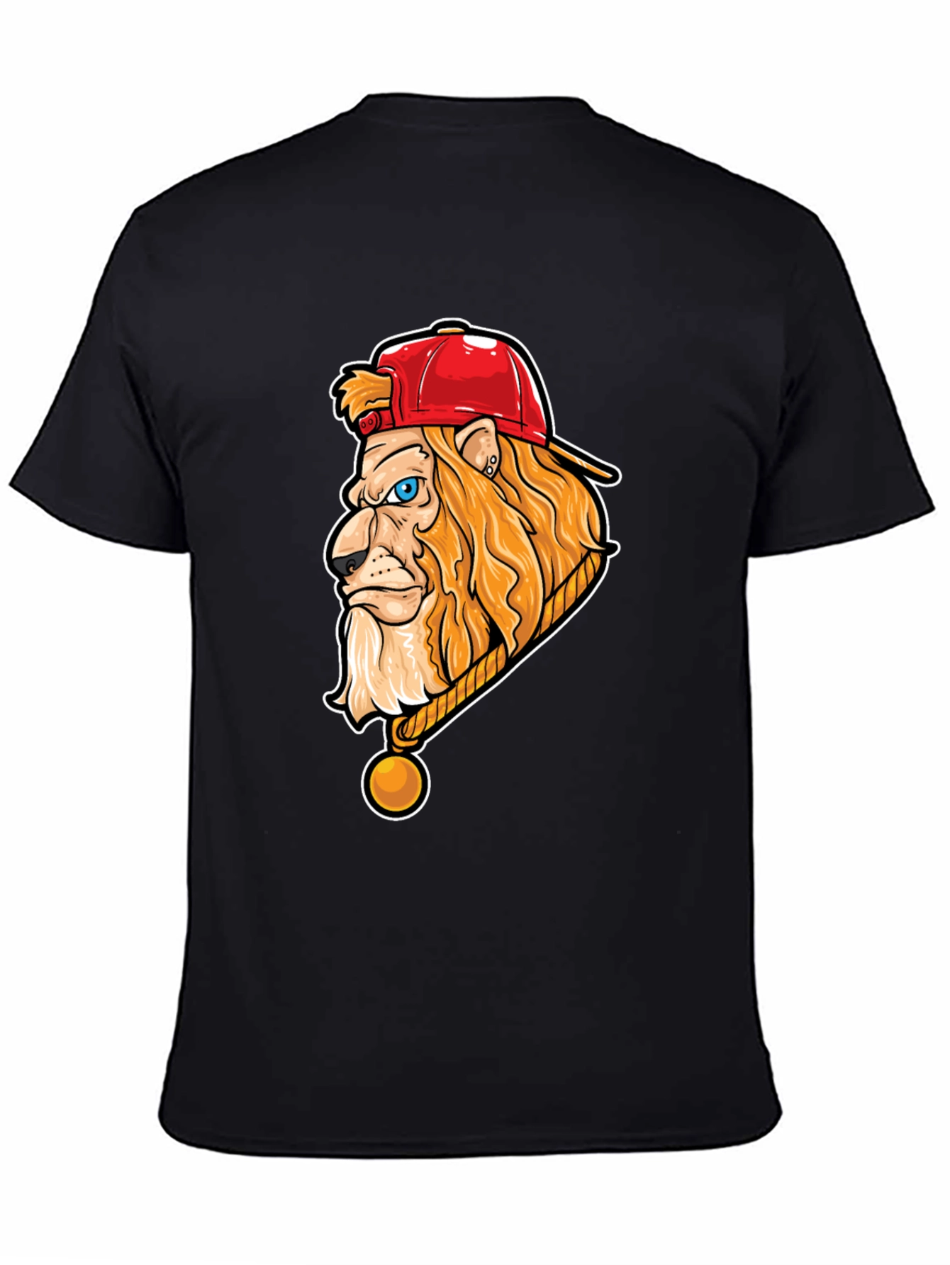 Black Lion Head Graphic Tee - Cool Streetwear Style view 4