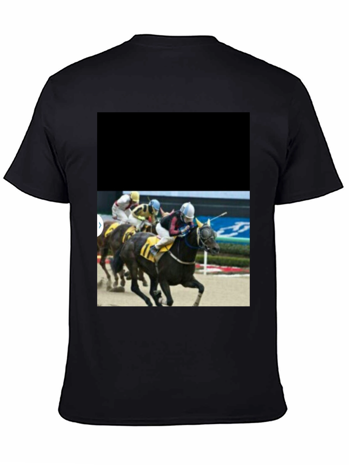 Black Horse Racing T-Shirt - Black Graphic Tee view 4