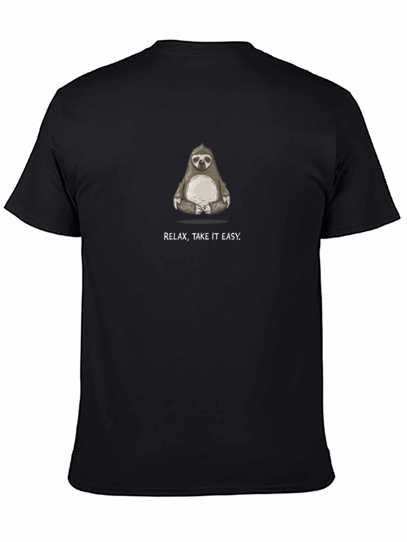 Black Relax Take it Easy Sloth T-Shirt view 4