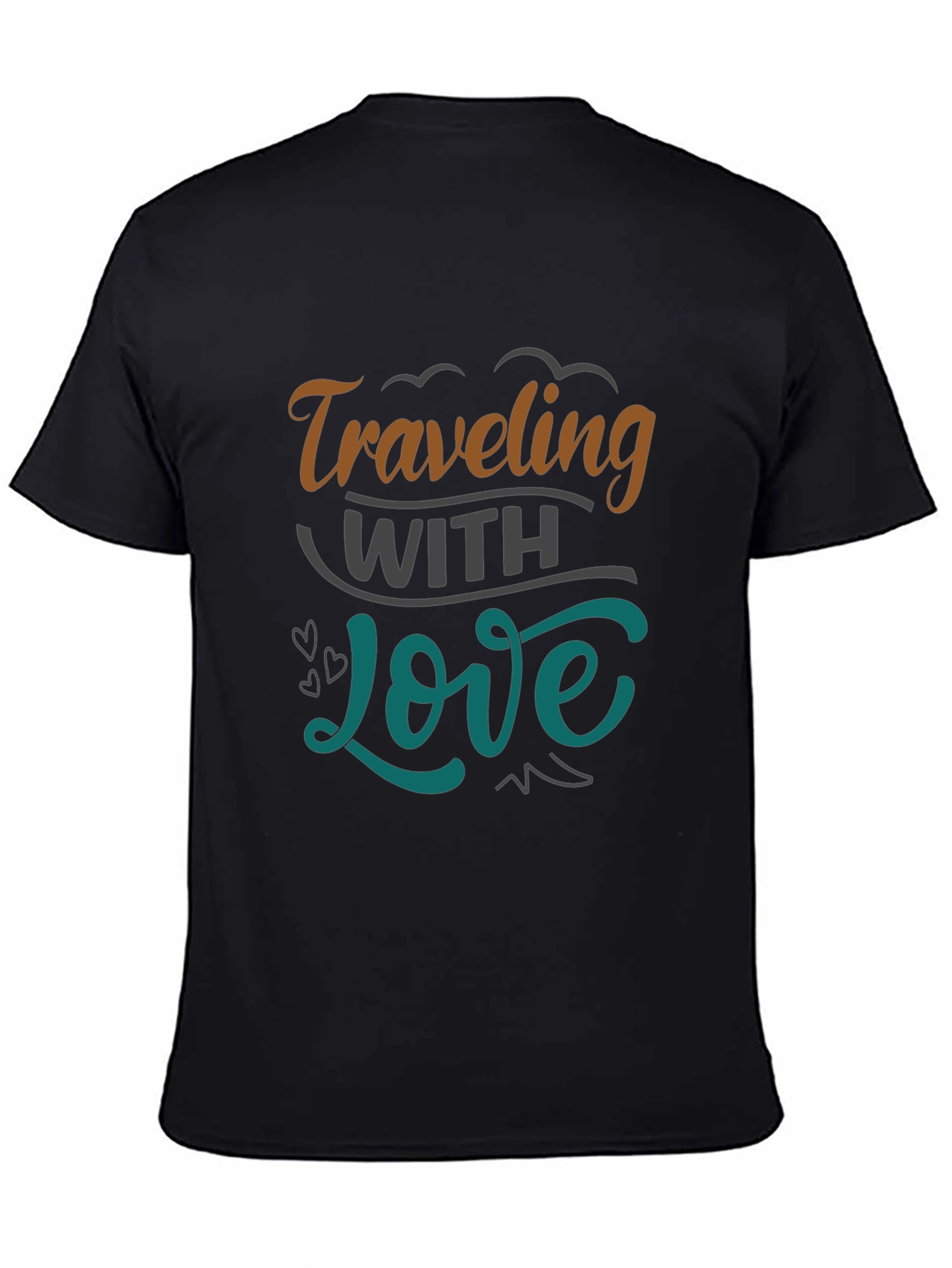 Black Traveling With Love Graphic Tee view 4