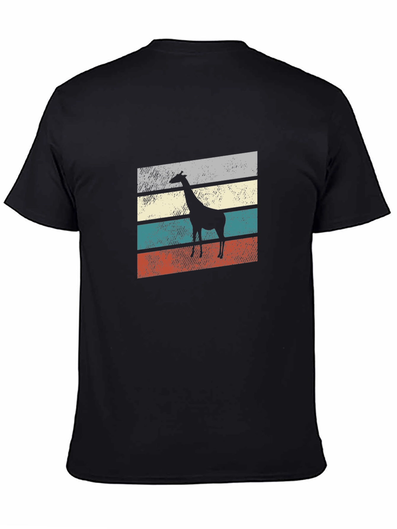 Black Giraffe Retro Style Graphic Tee view 4