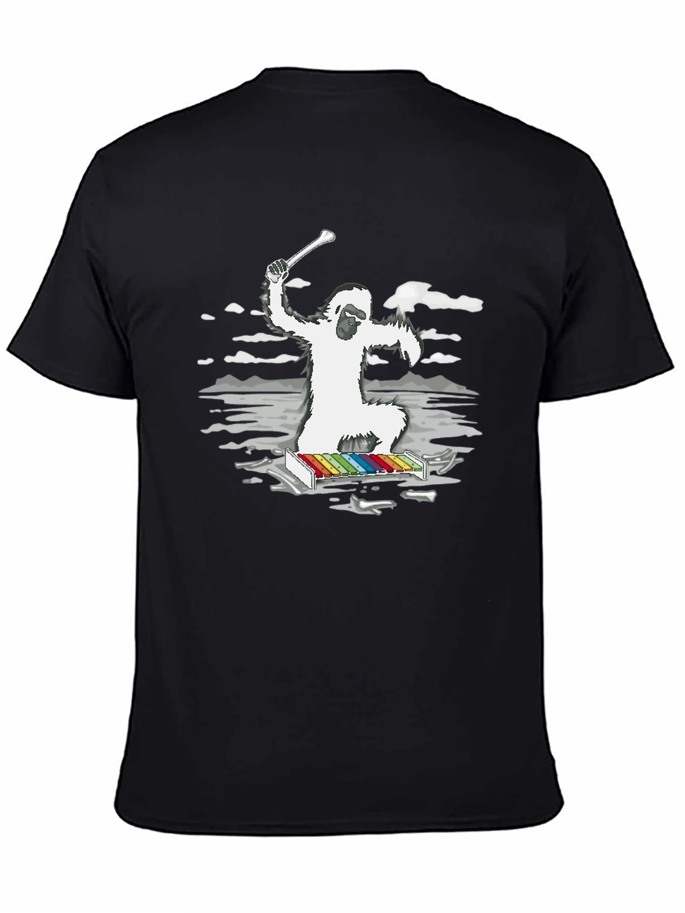 Black Yeti Xylophone Musician T-Shirt view 4