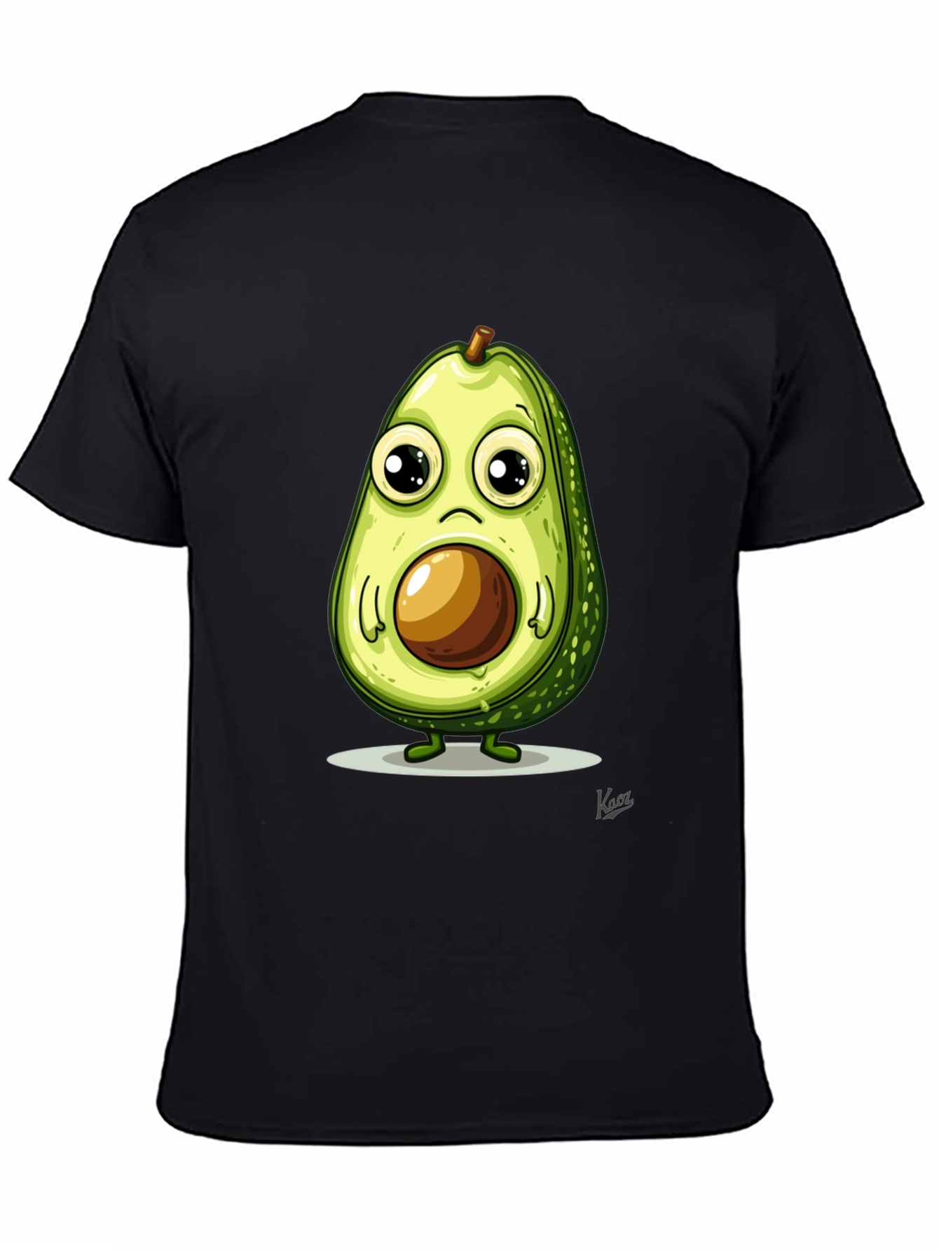 Black Cute Avocado T-Shirt - Unique Graphic Tee view 4