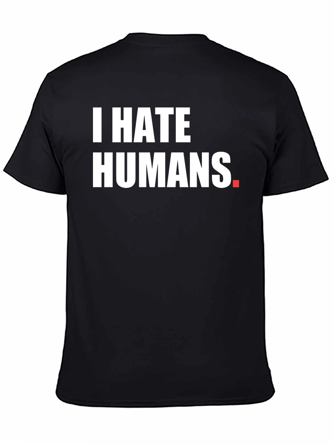 Black I HATE HUMANS Black Graphic Tee - Novelty Shirt view 4