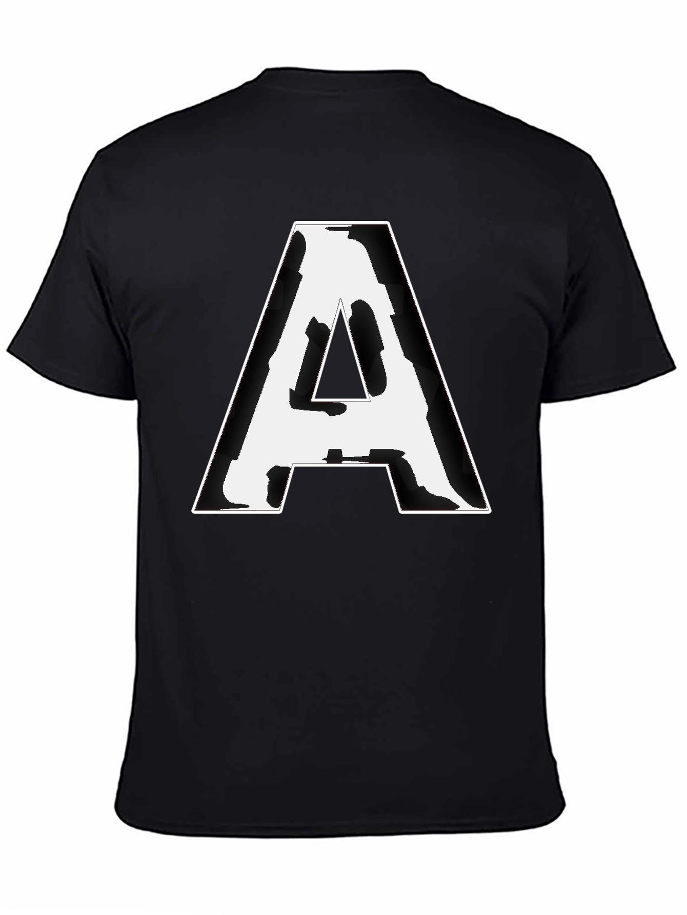 Black Bold 'A' Graphic Tee - Black Cotton Blend view 4