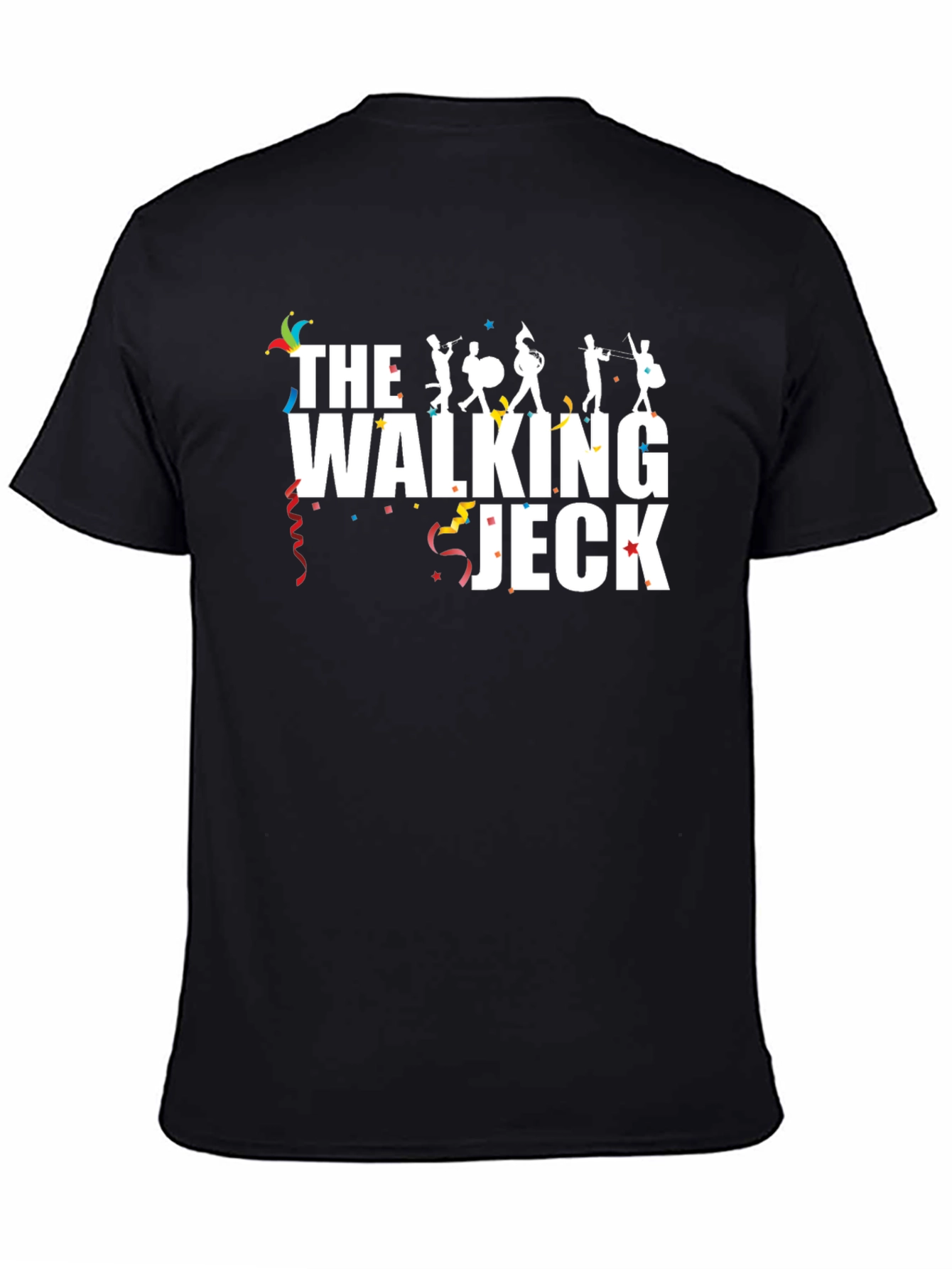 Black The Walking Jeck Band Fan T-Shirt view 4