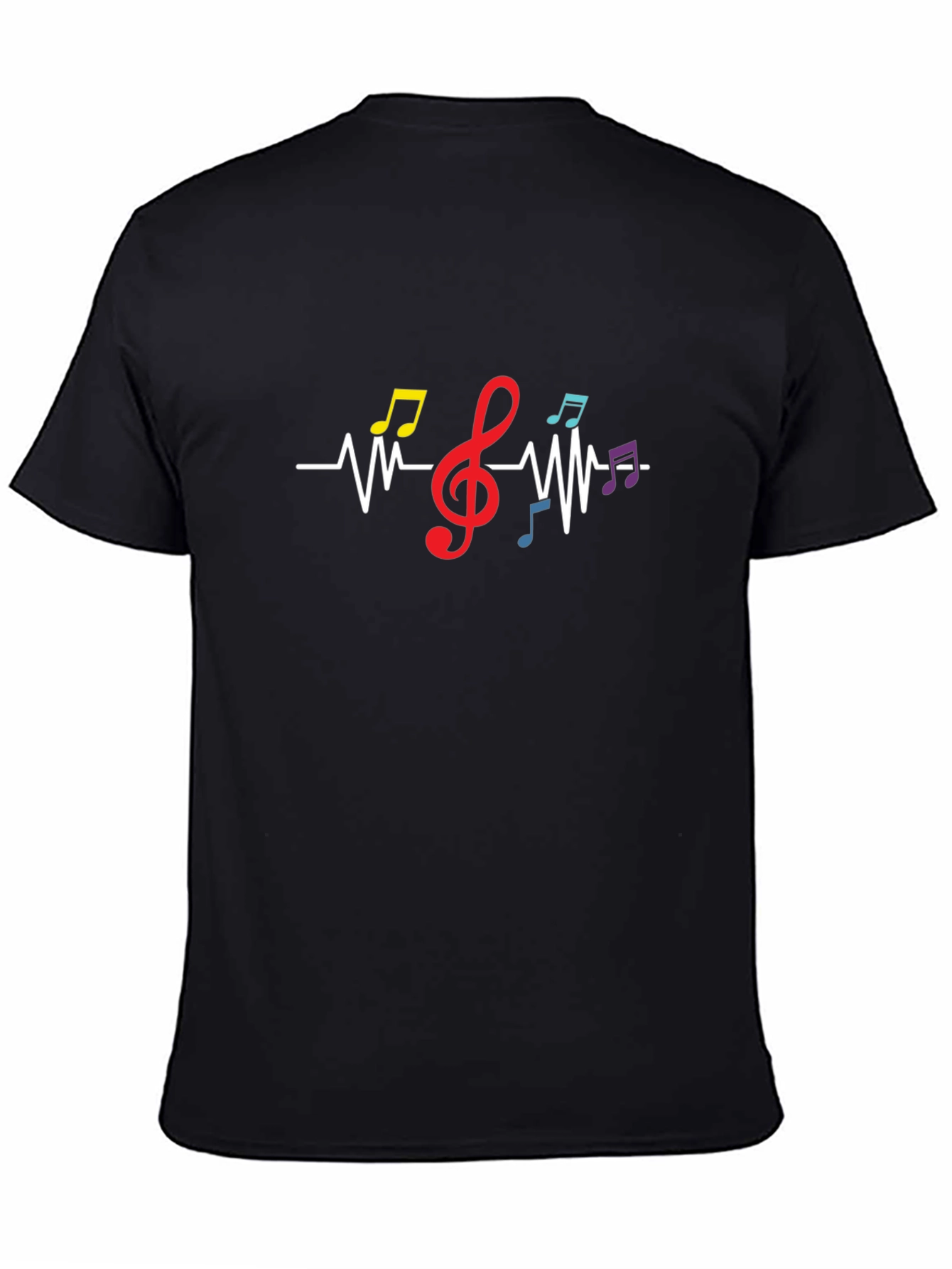 Black Music Lover Heartbeat T-Shirt view 4
