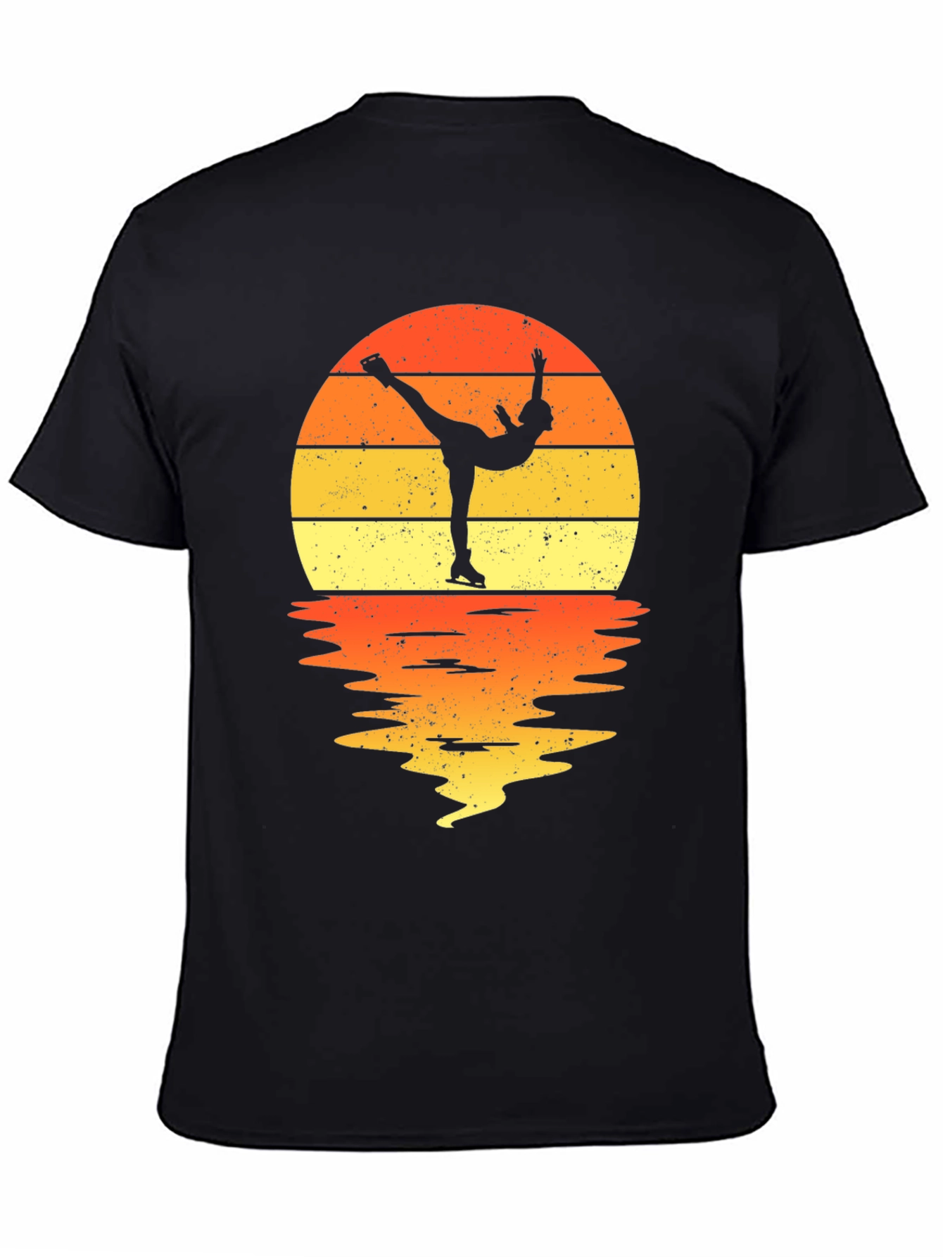 Black Figure Skater Sunset Graphic Tee view 4
