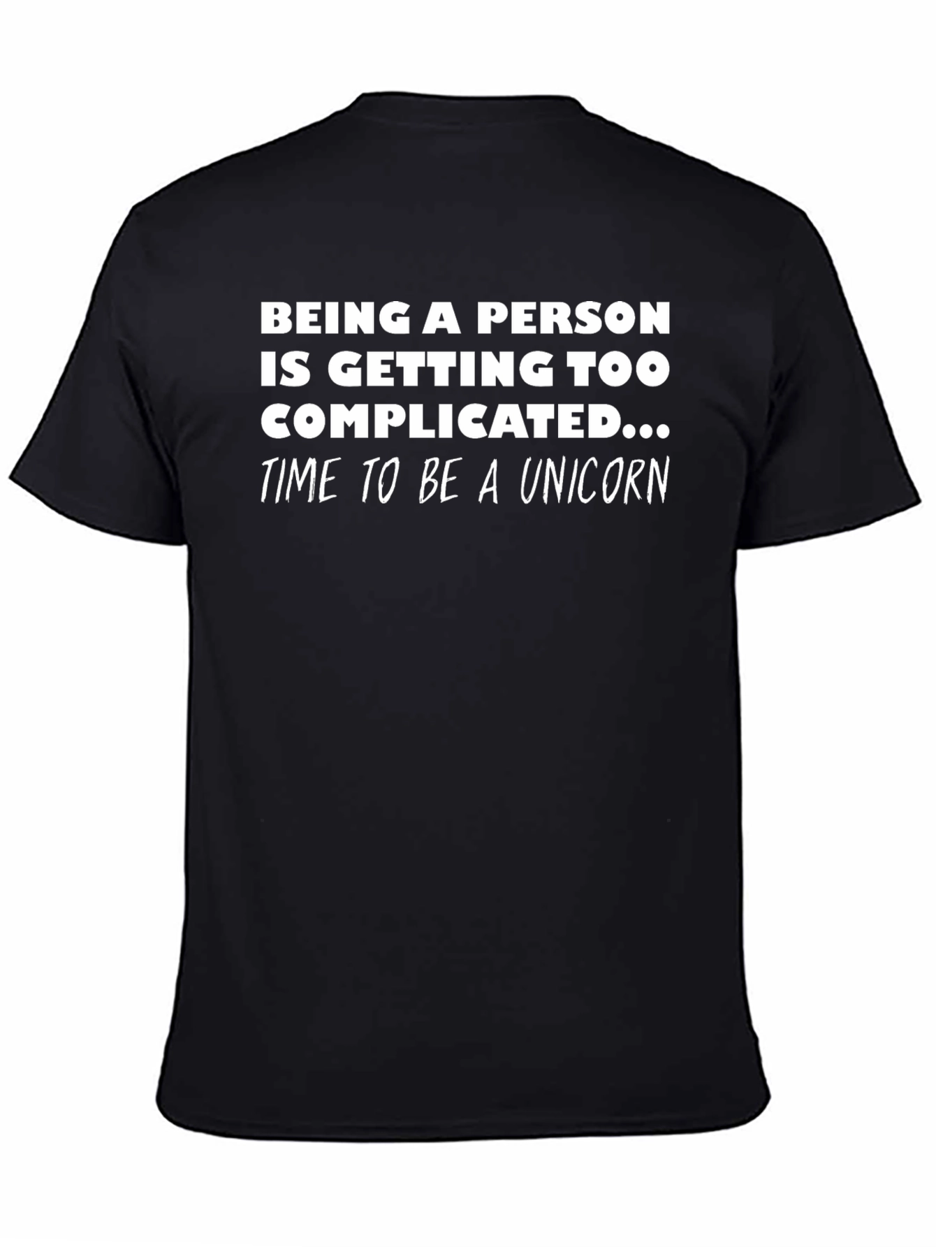 Black Time To Be A Unicorn Novelty Graphic Tee view 4