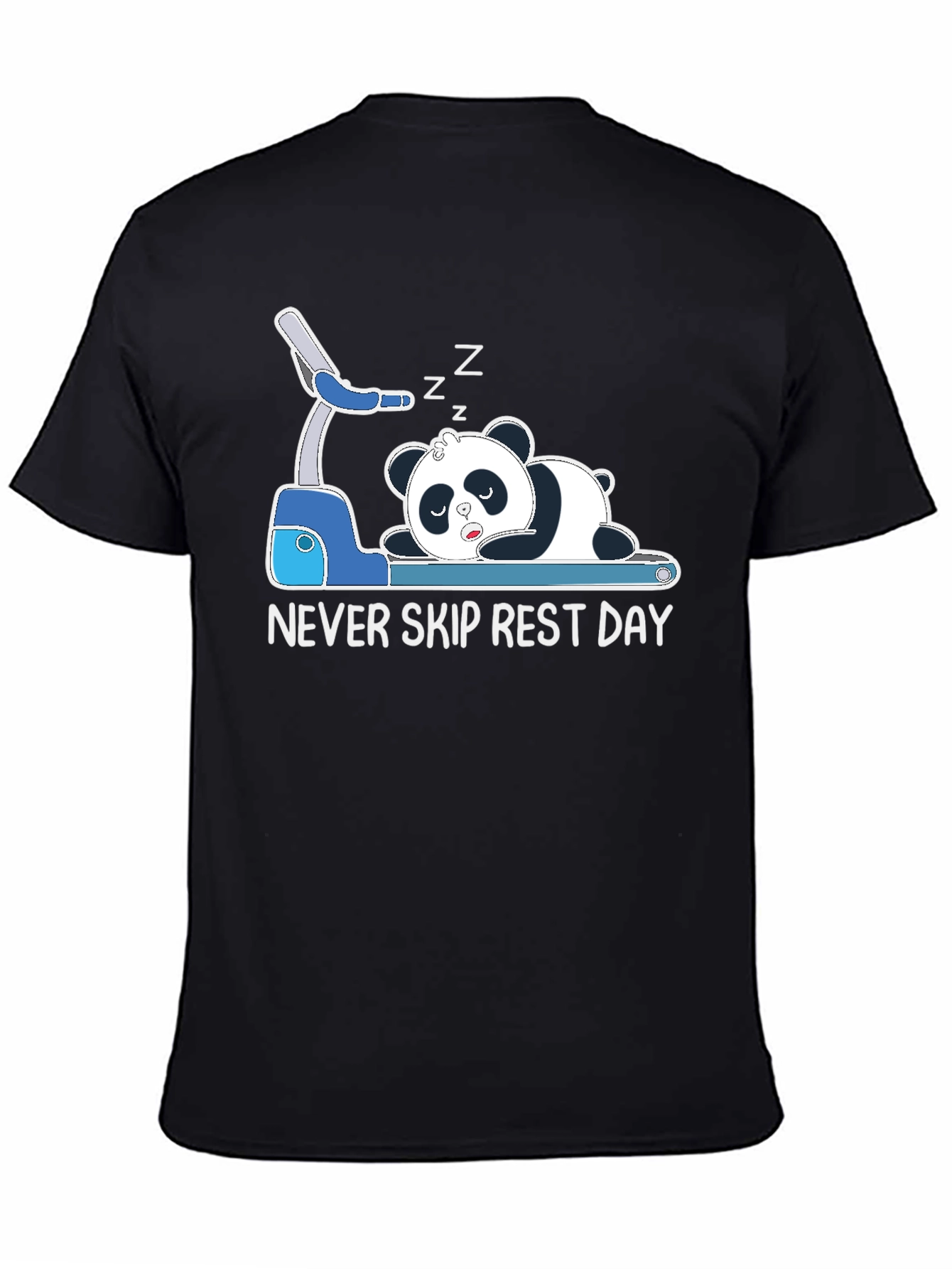 Black Never Skip Rest Day Panda Tee view 4