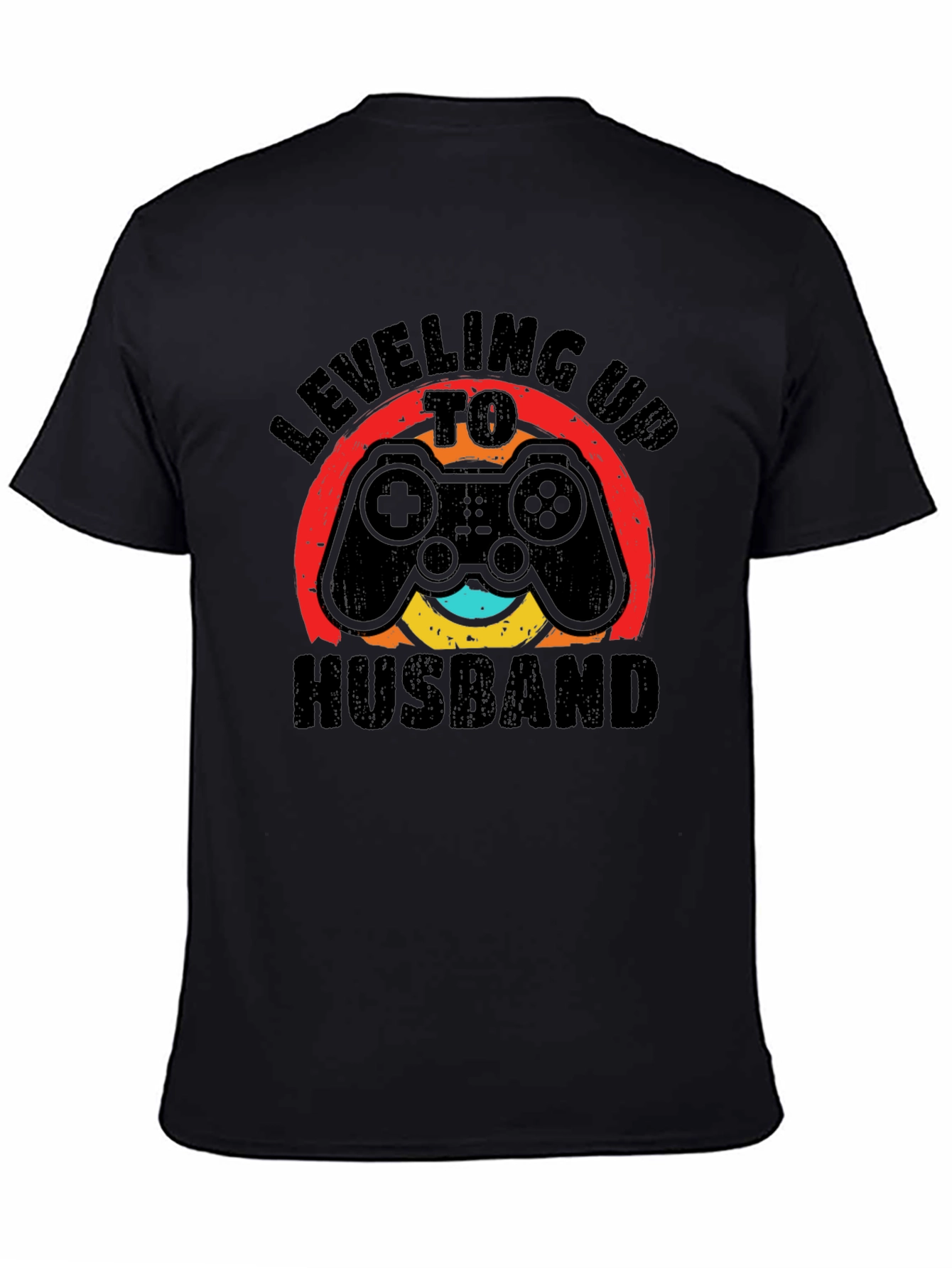 Black Leveling Up to Husband Gamer T-Shirt view 4