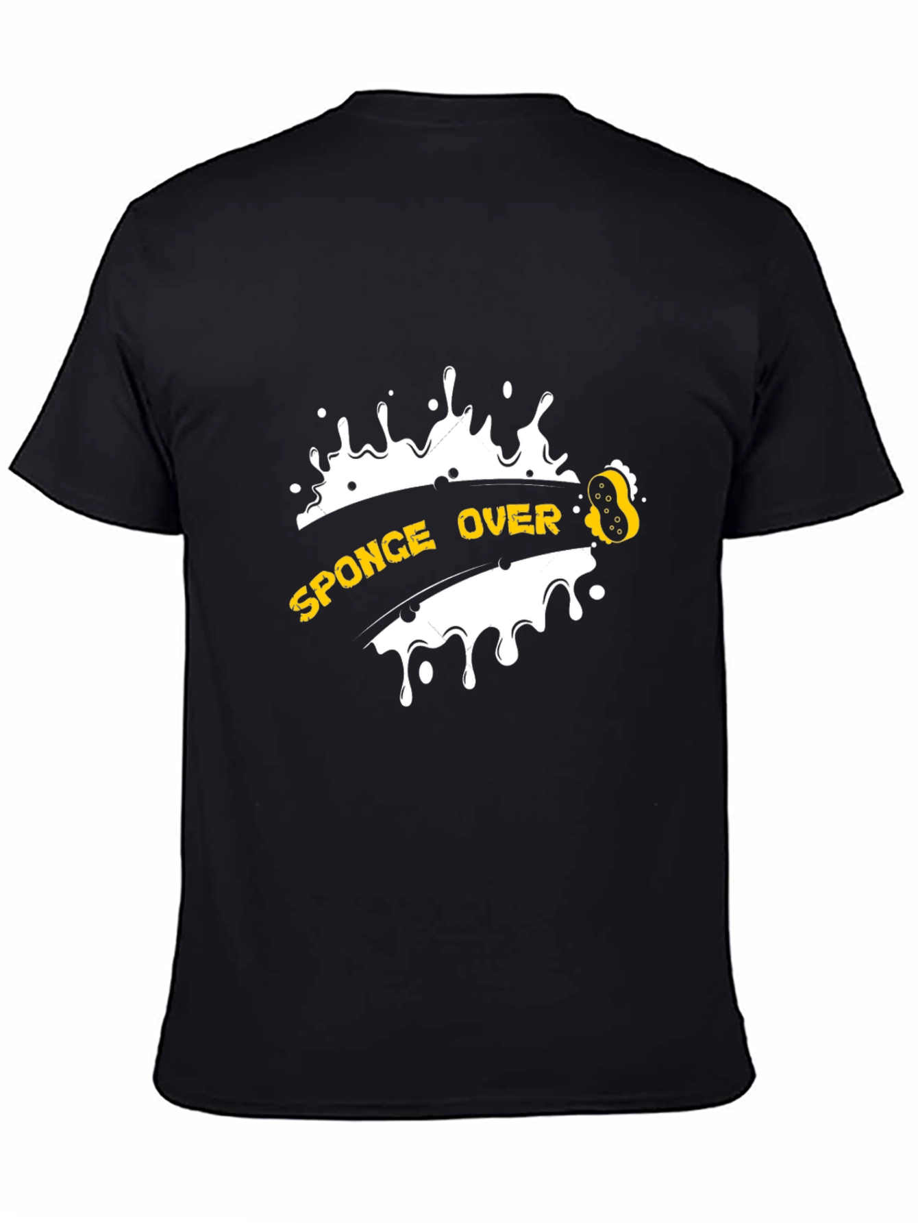 Black Sponge Over Novelty T-Shirt - Black Casual Tee view 4