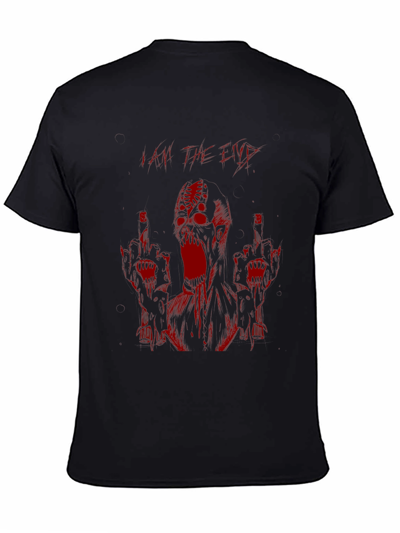 Black I Am The End Black Graphic T-Shirt view 4
