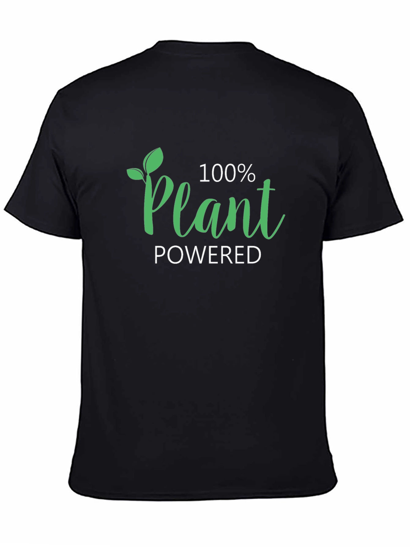 Black Plant Powered Vegan T-Shirt view 4
