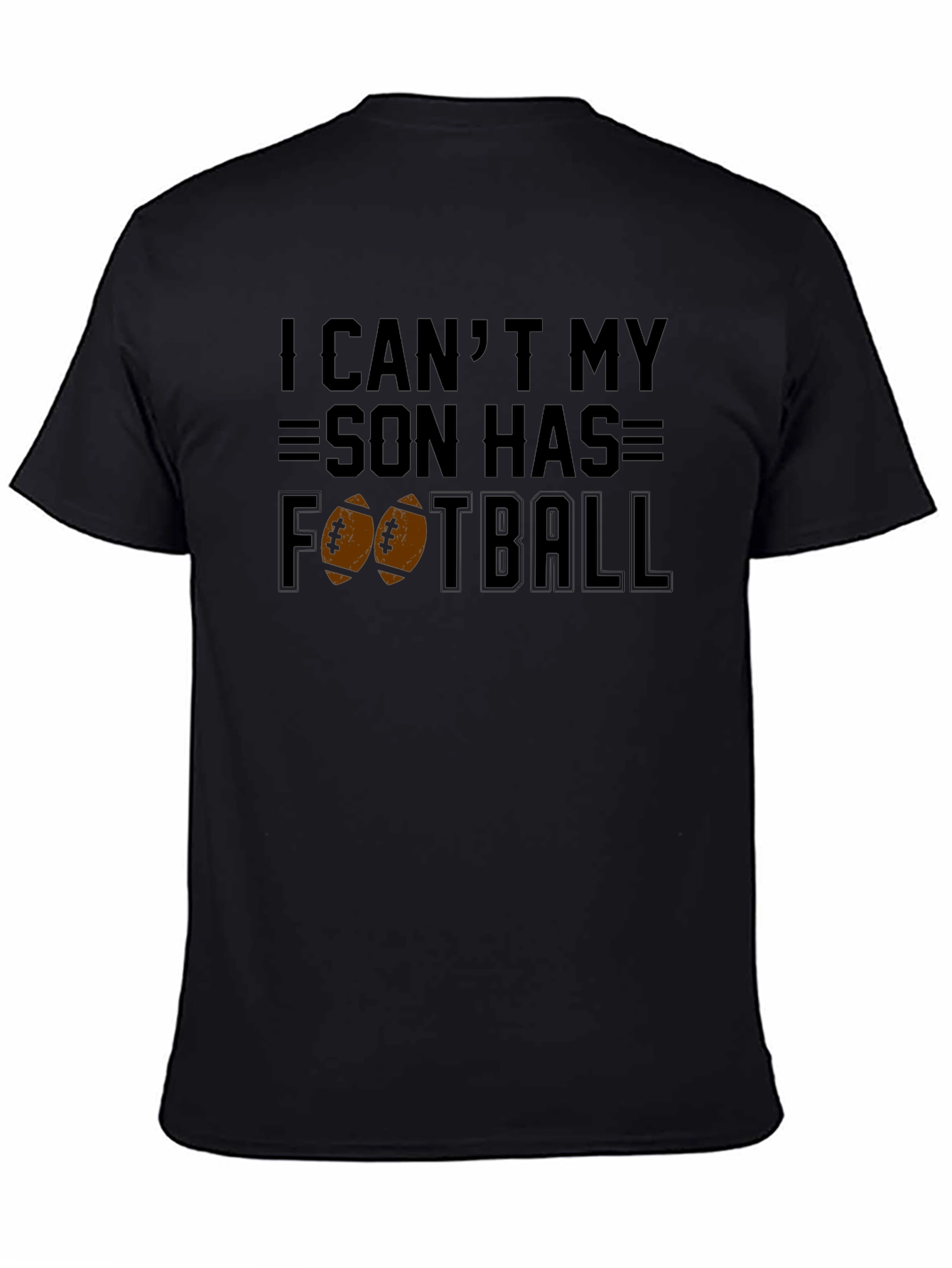 Black Son's Football T-Shirt - Dad's Game Day Tee view 4