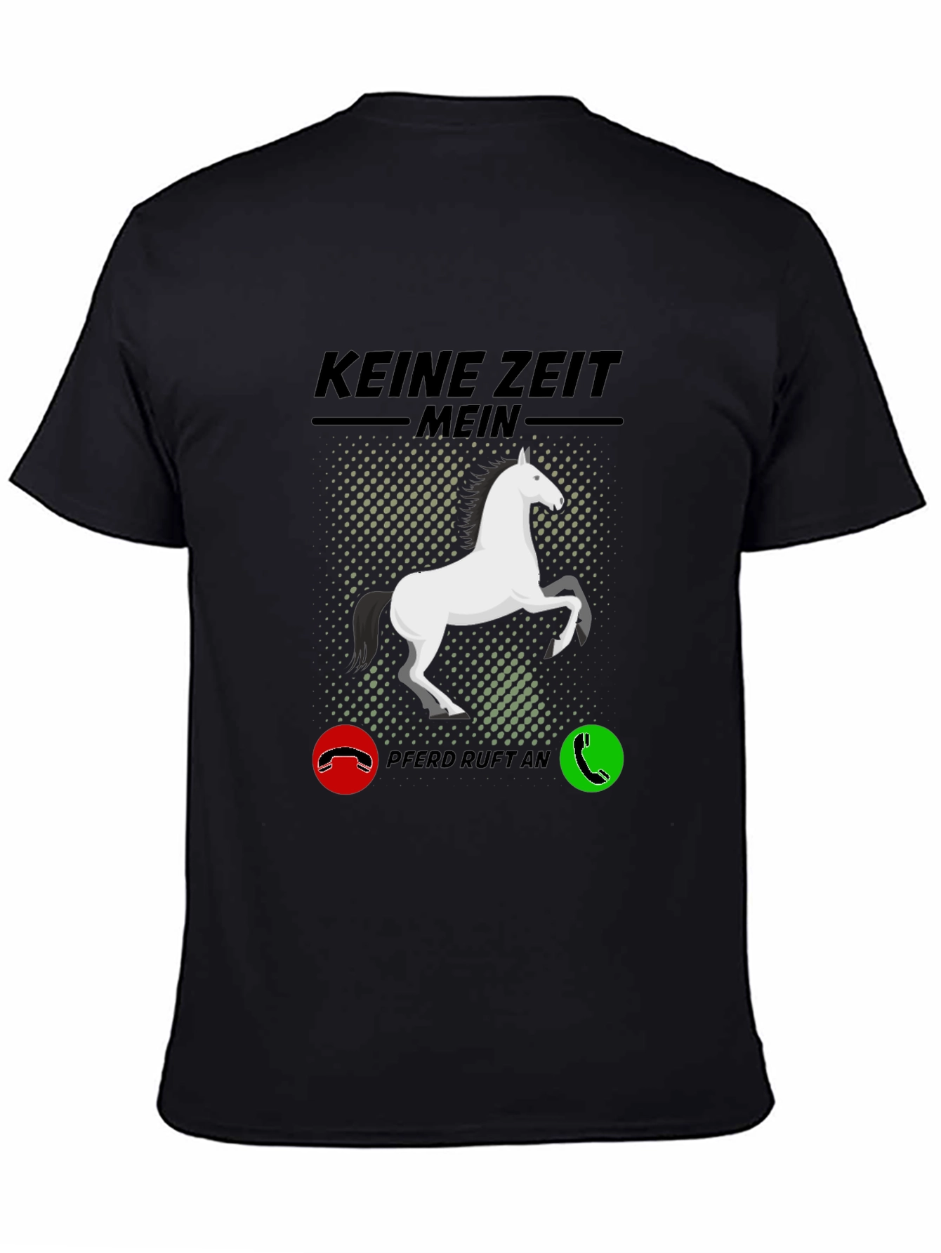 Black Horse Lover T-Shirt - Keine Zeit Mein Pferd Ruft An view 4
