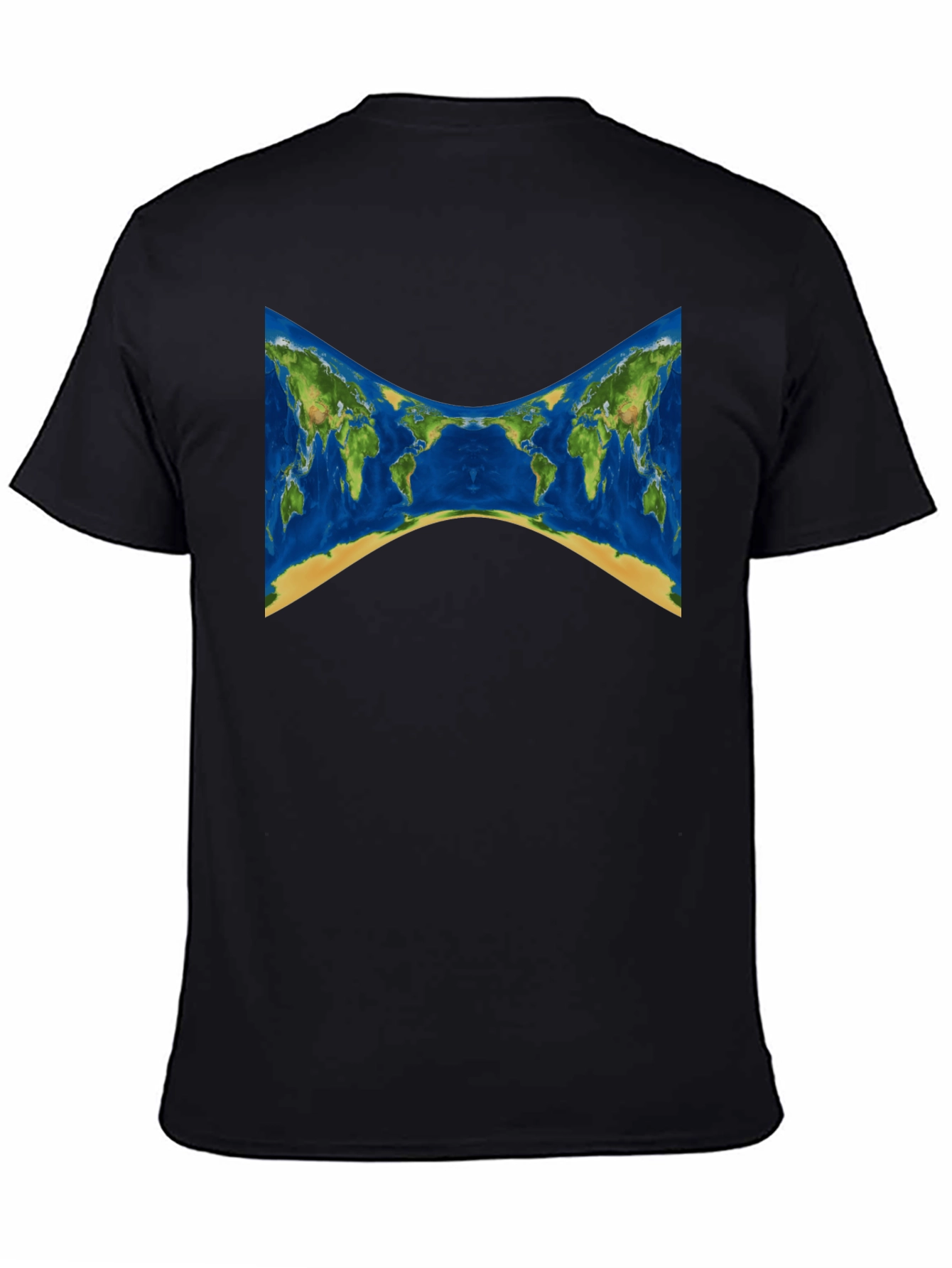 Black World Map Graphic Tee - Stylish Black T-Shirt view 4