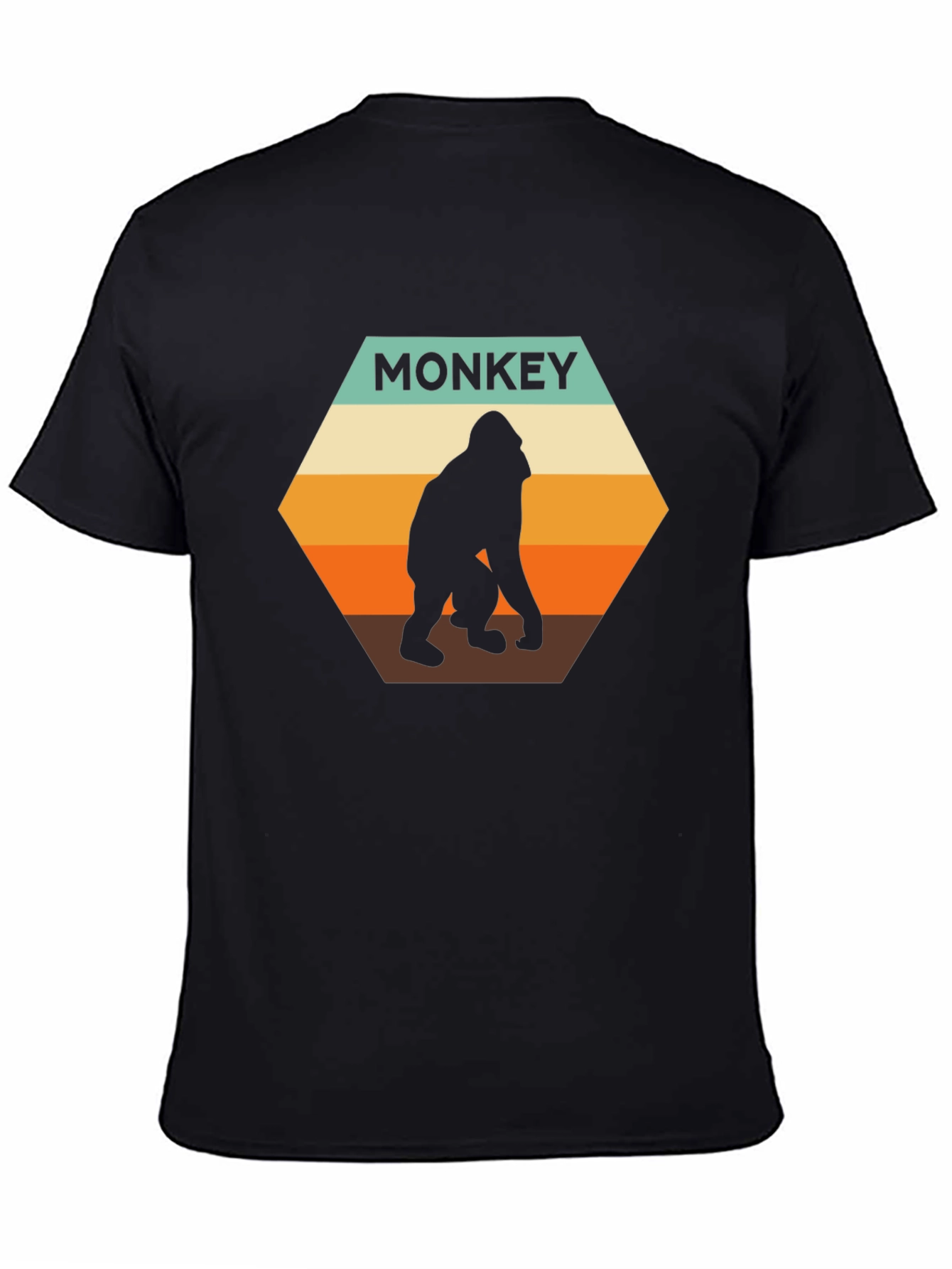 Black Retro Monkey T-Shirt - Vintage Ape Graphic Tee view 4