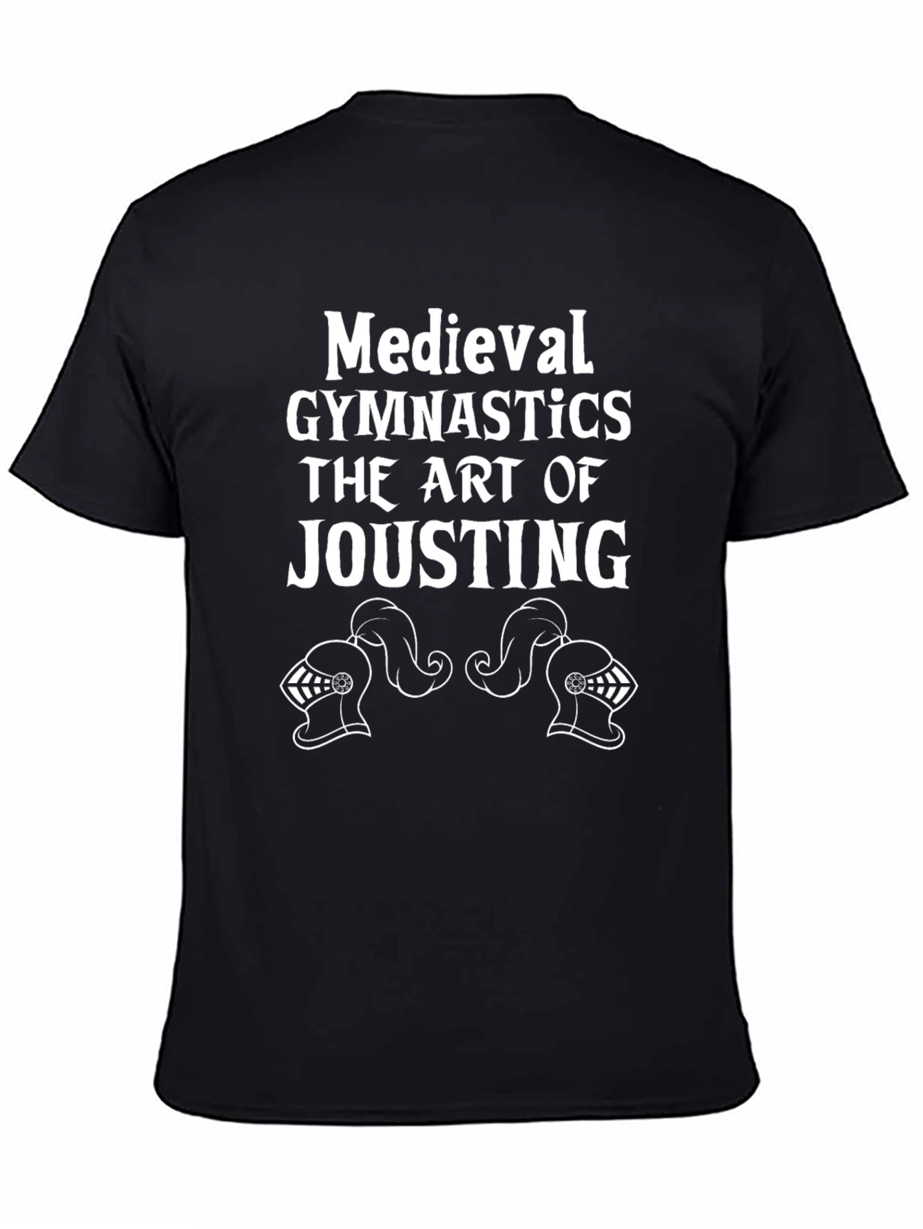 Black Medieval Gymnastics Jousting T-Shirt view 4