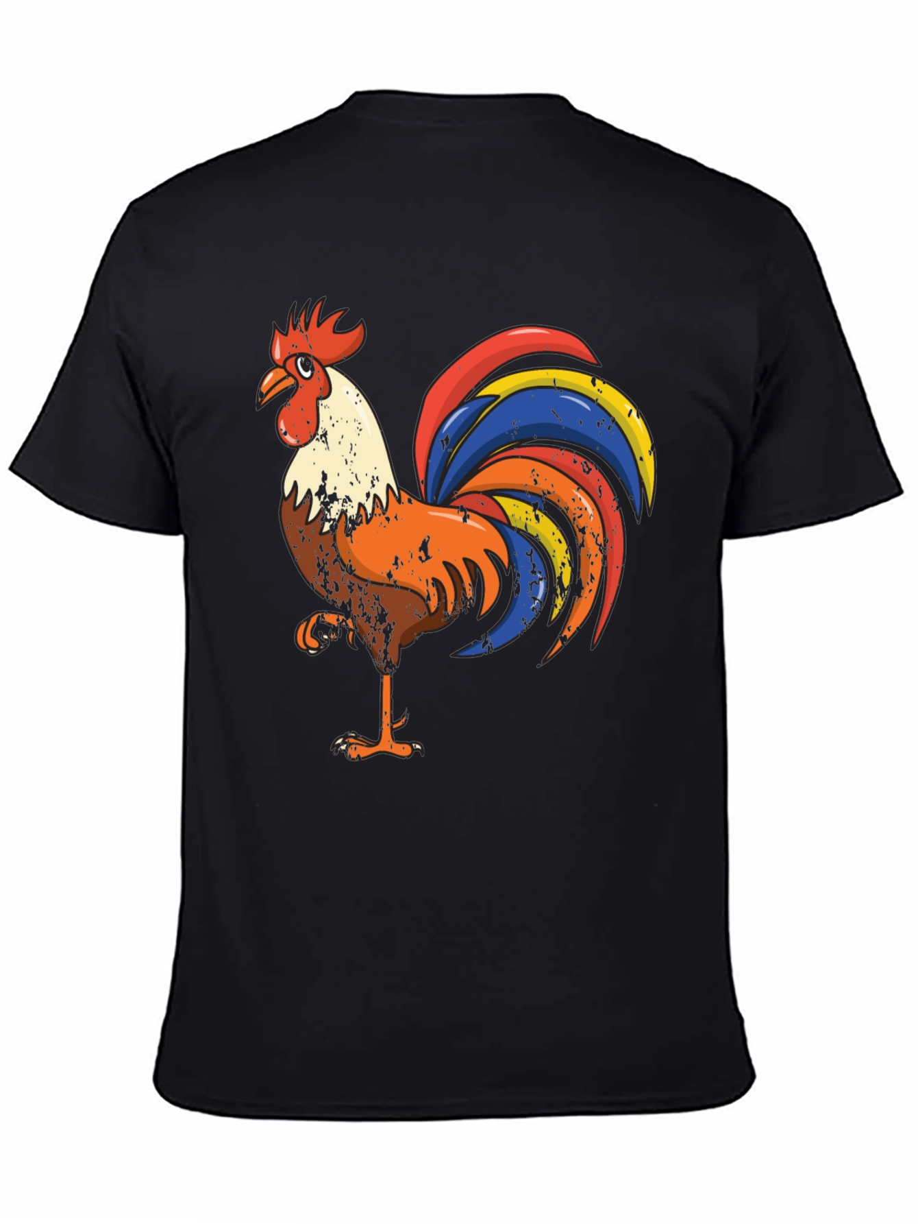 Black Rooster Graphic Tee - Men's Black T-Shirt view 4