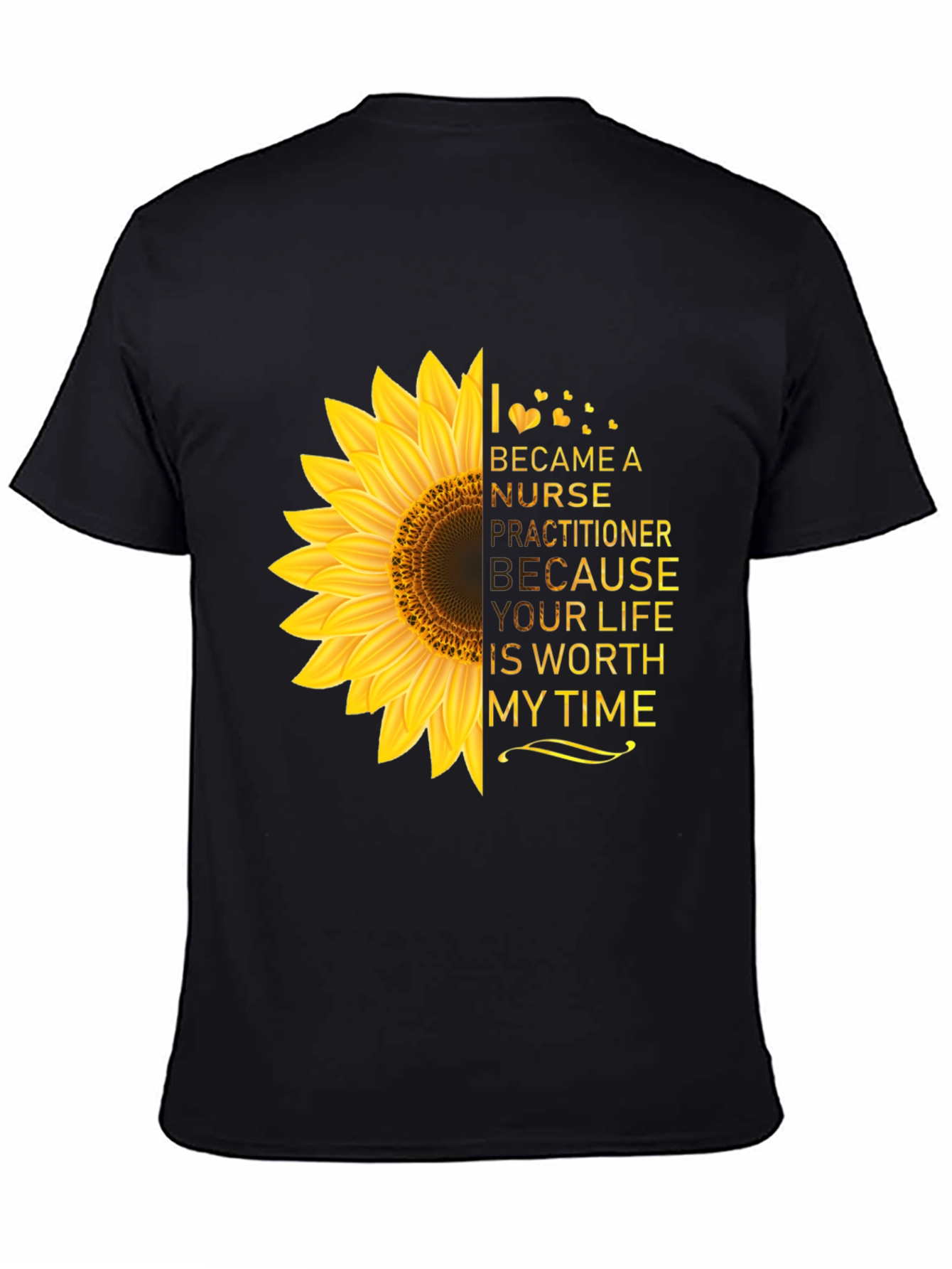 Black Nurse Practitioner Sunflower Tee view 4