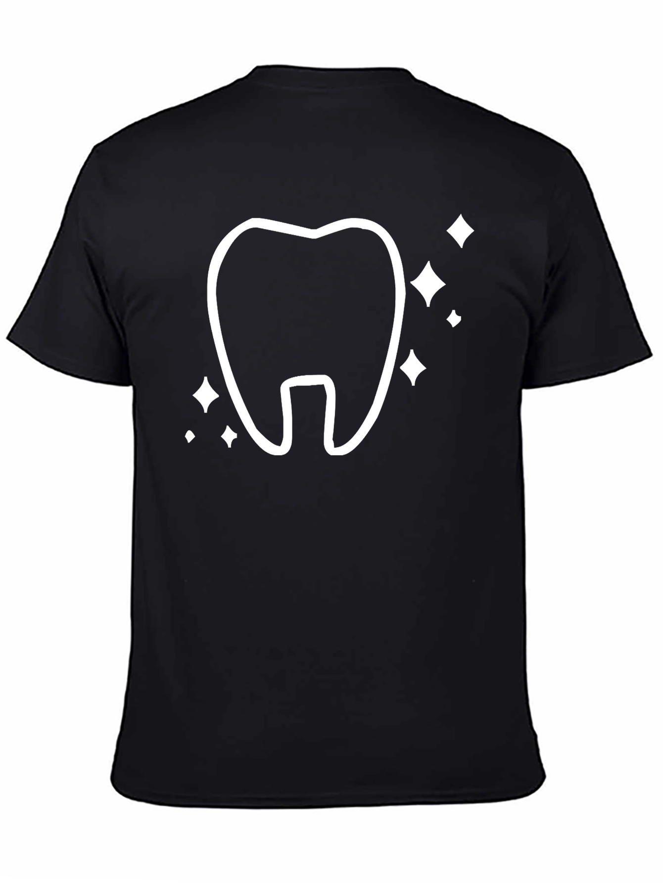 Black Dental Sparkle Tee - Black Cotton Comfort view 4
