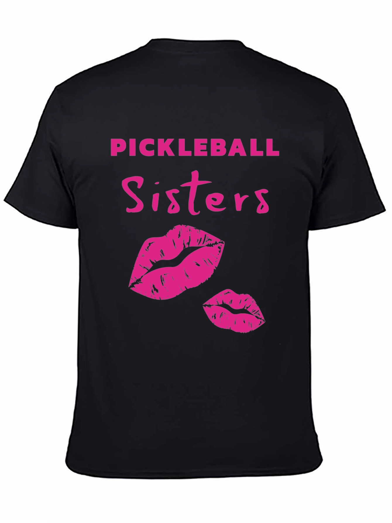 Black Pickleball Sisters Graphic T-Shirt view 4