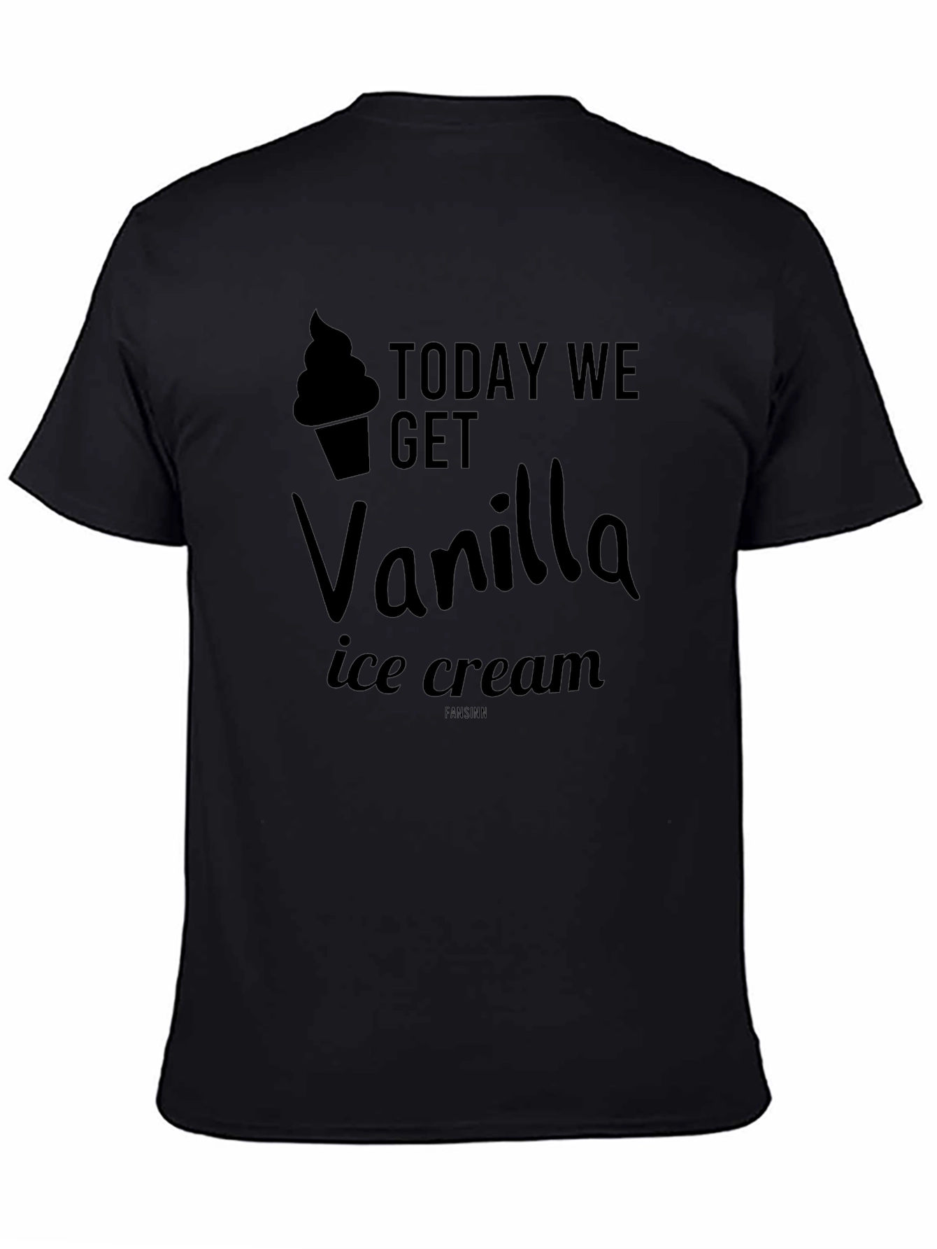 Black Vanilla Ice Cream Graphic Tee - Black Crew Neck T-Shirt view 4