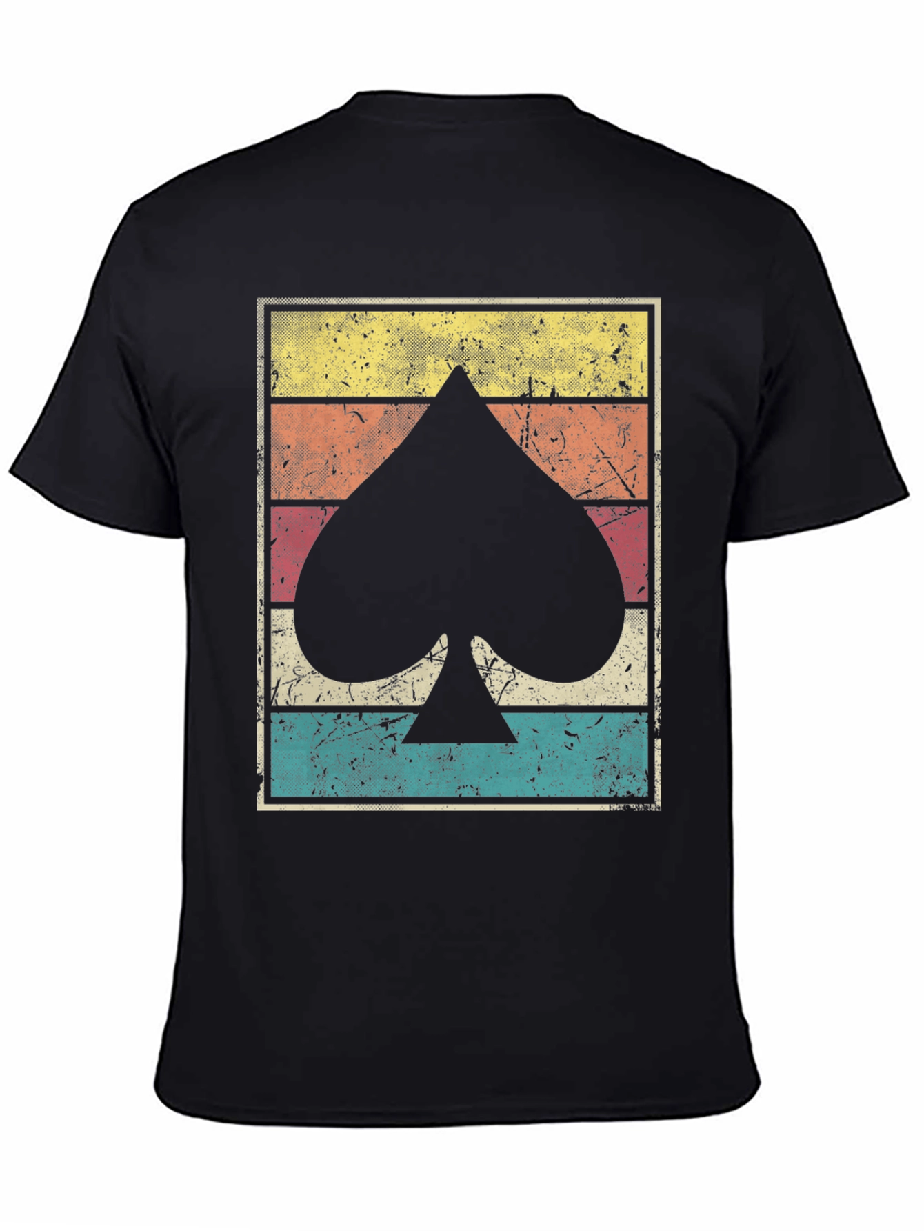 Black Retro Spade Card Graphic Tee view 4
