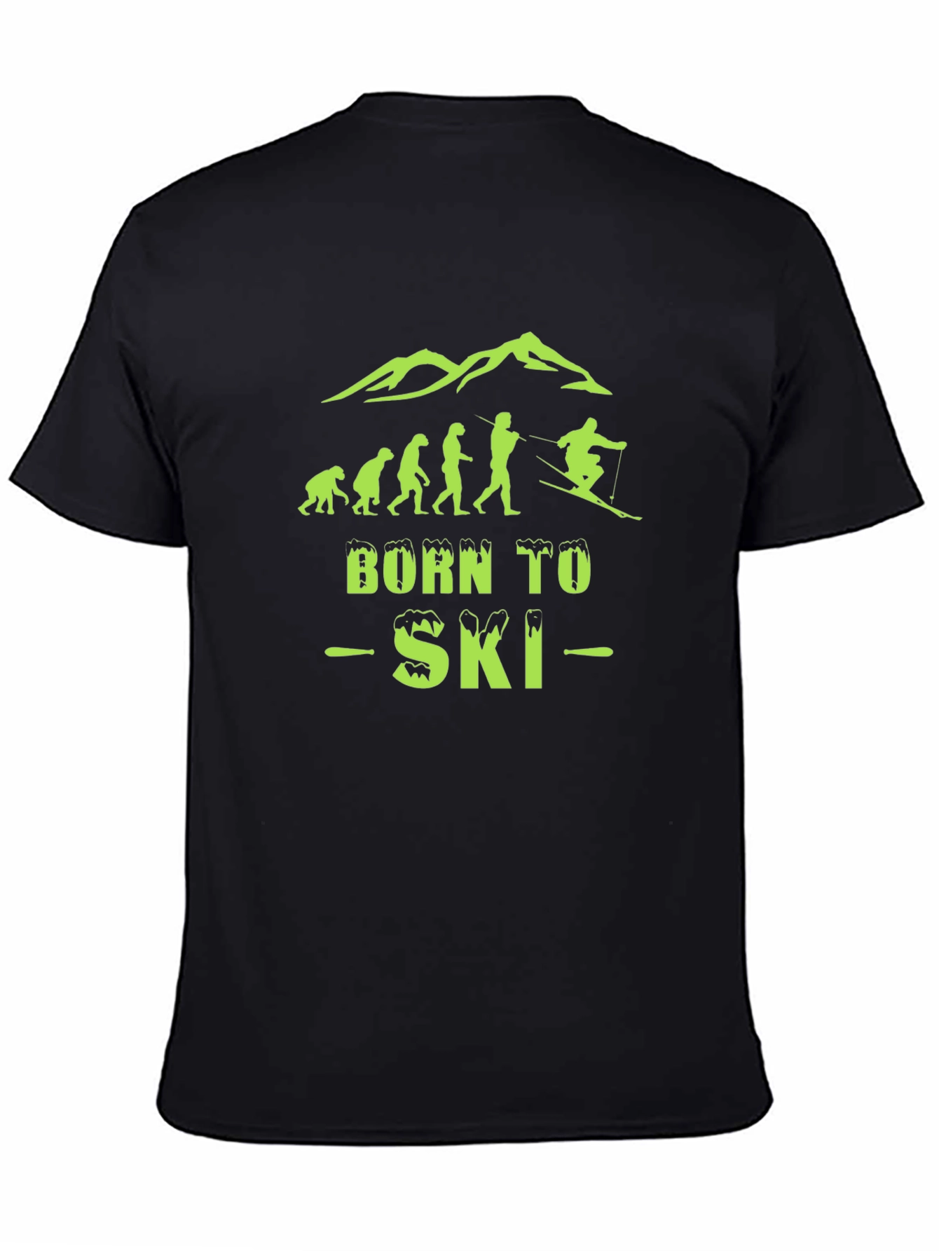 Black Born to Ski Evolution T-Shirt view 4