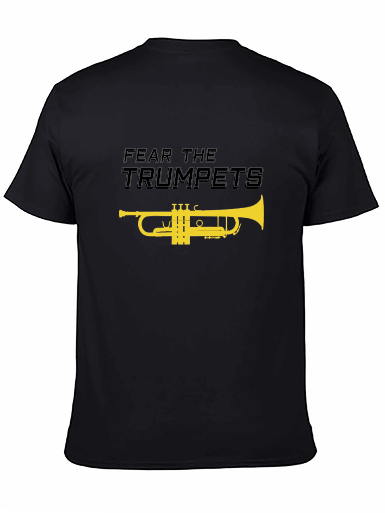 Black Fear the Trumpets T-Shirt - Novelty Music Tee view 4