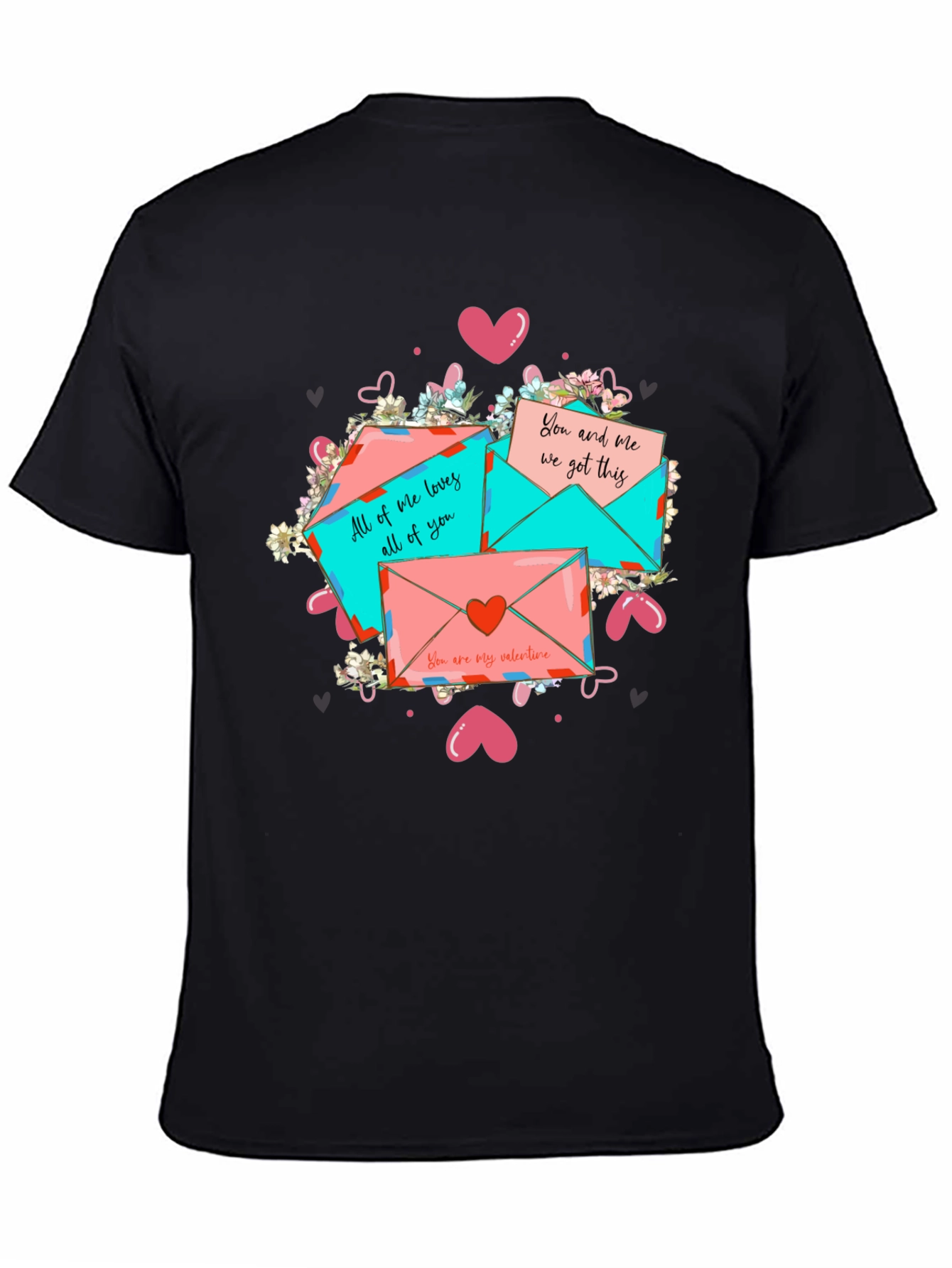 Black Valentine's Day Letter Graphic T-Shirt view 4