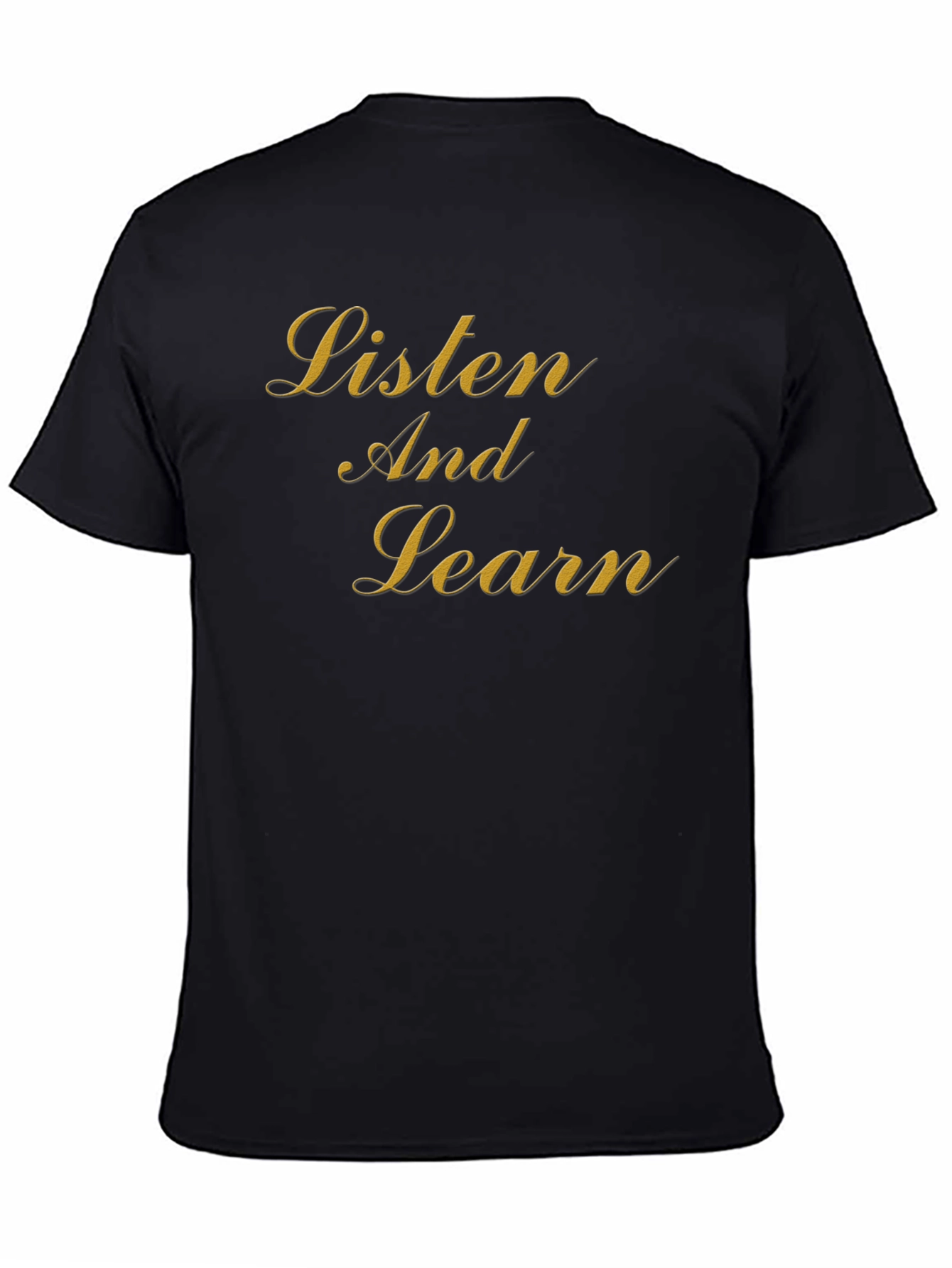 Black Listen and Learn Graphic Tee - Trendy Casual Style view 4