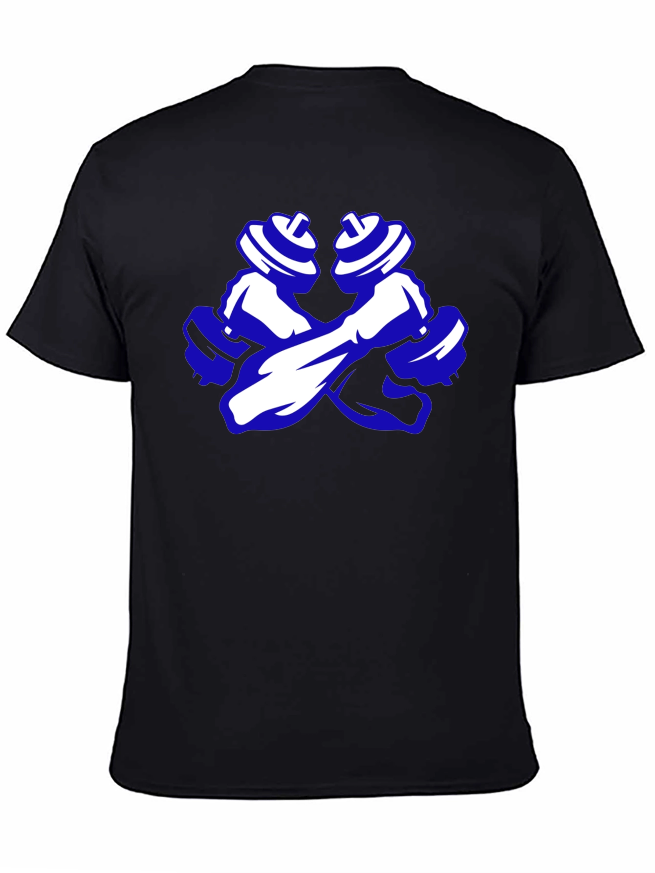 Weightlifting T-Shirt: Crossed Dumbbells Graphic Tee - 4