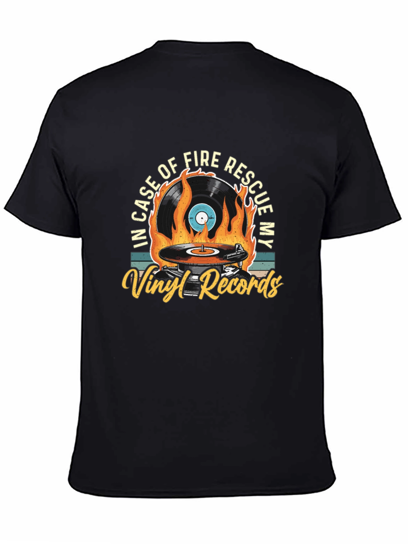Black Vinyl Records Rescue T-Shirt - Music Lover Tee view 4