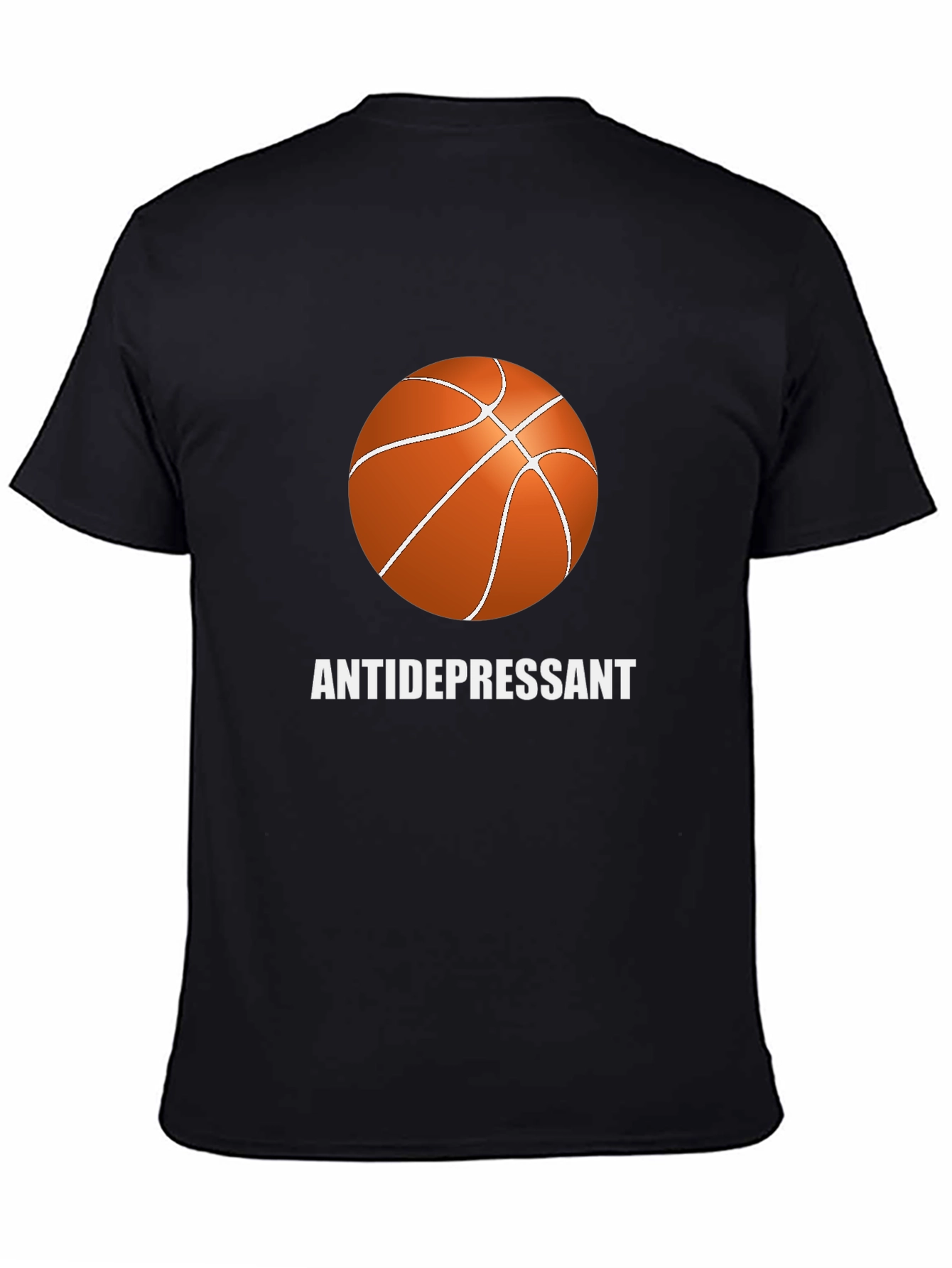 Black Basketball Antidepressant Graphic T-Shirt view 4