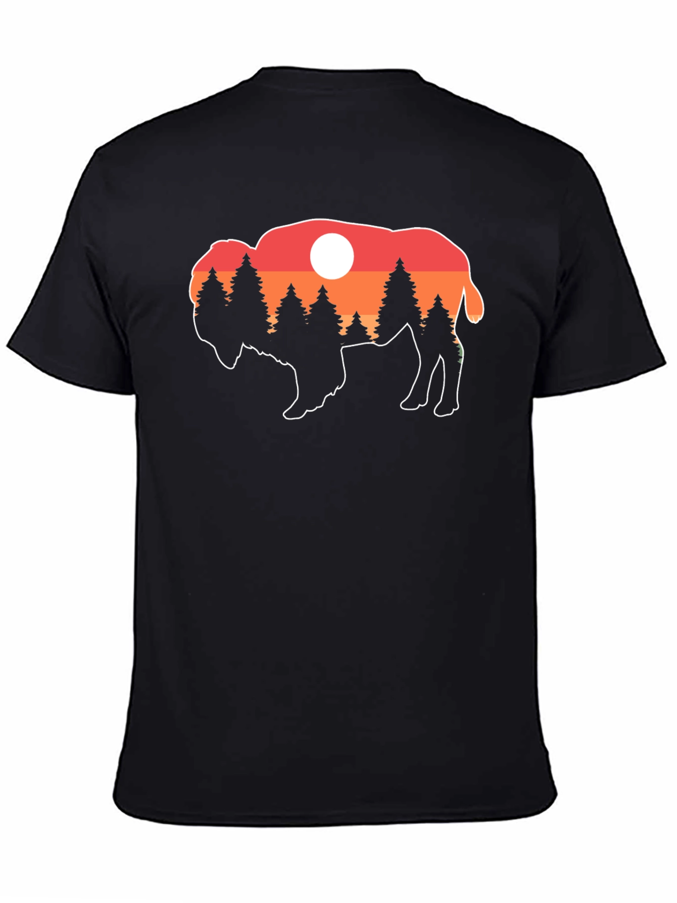 Black Buffalo Sunset T-Shirt - Nature Inspired Graphic Tee view 4
